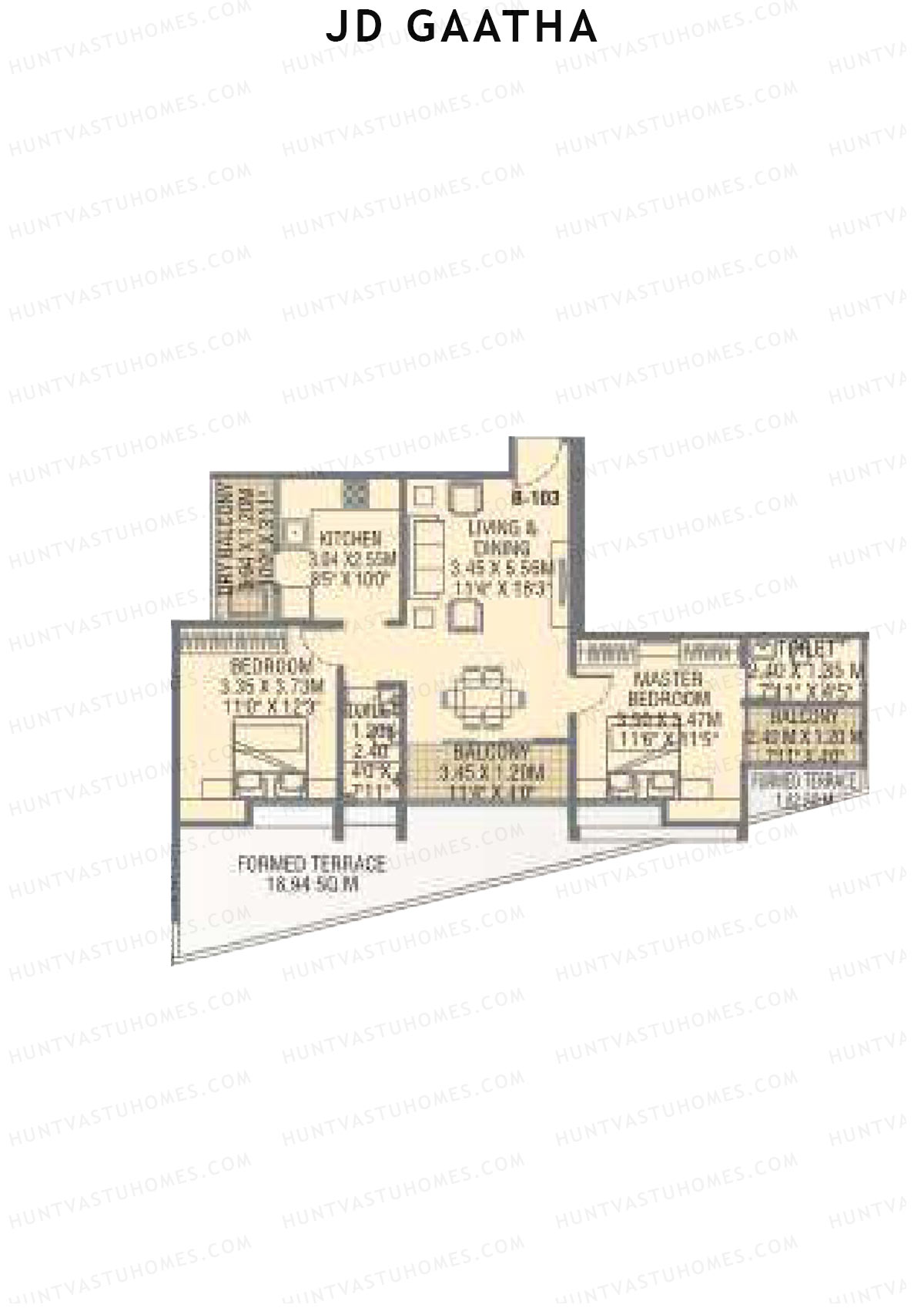 JD Gaatha Wing B Unit 3 Floor Plan