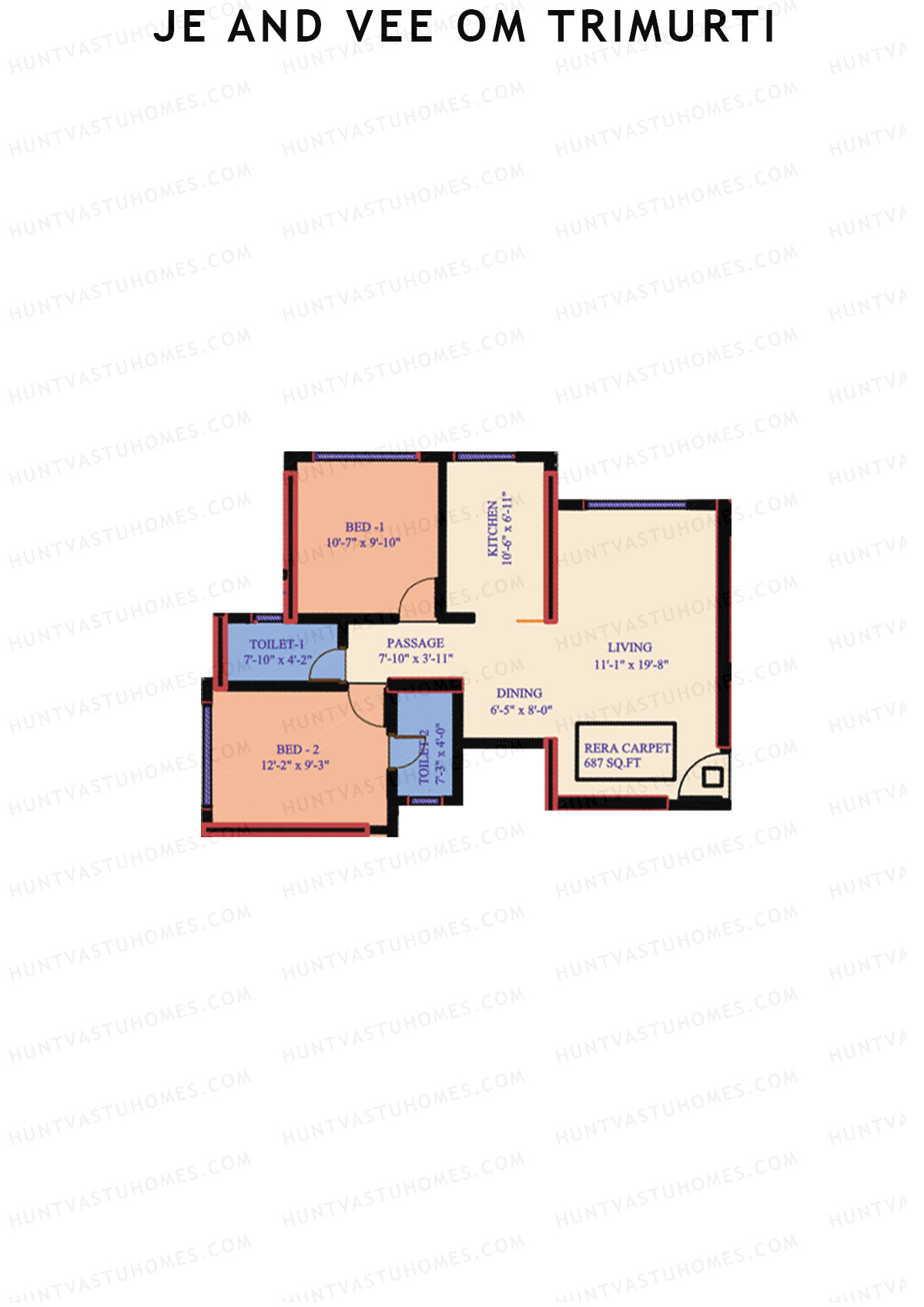 JE and VEE Om Trimurti Wing A Unit 2 Floor Plan