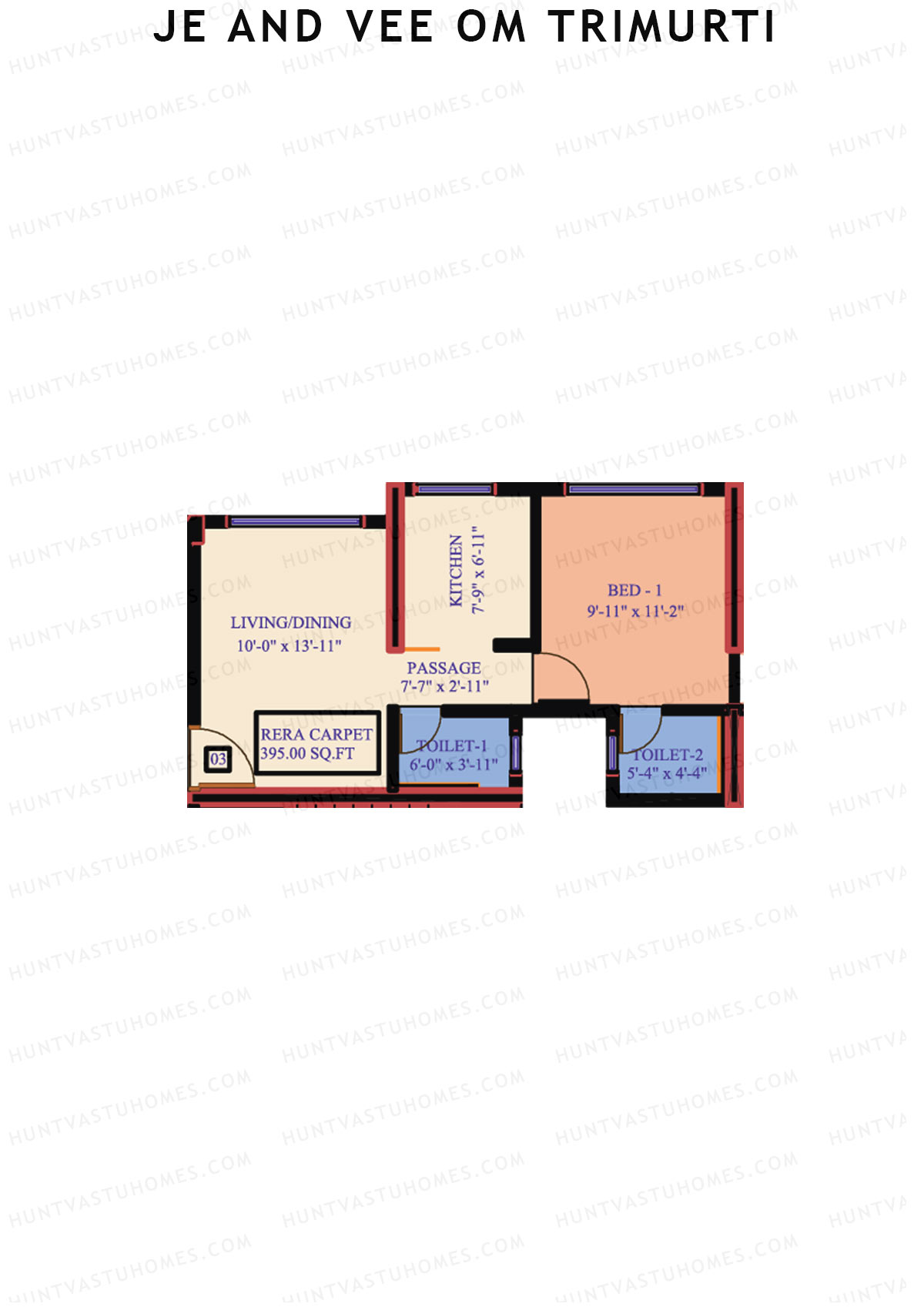 JE and VEE Om Trimurti Wing A Unit 3 Floor Plan