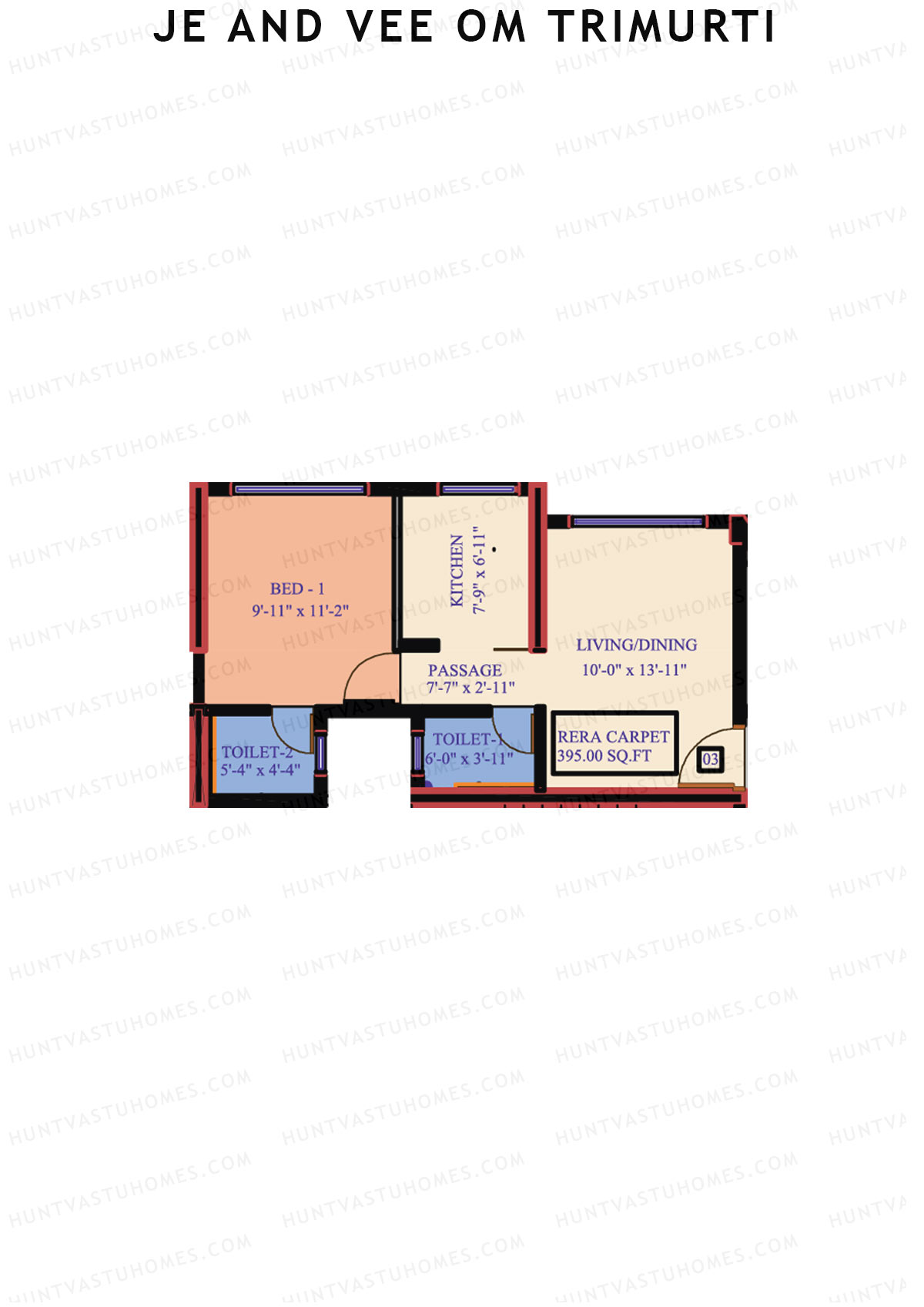 JE and VEE Om Trimurti Wing B Unit 3 Floor Plan
