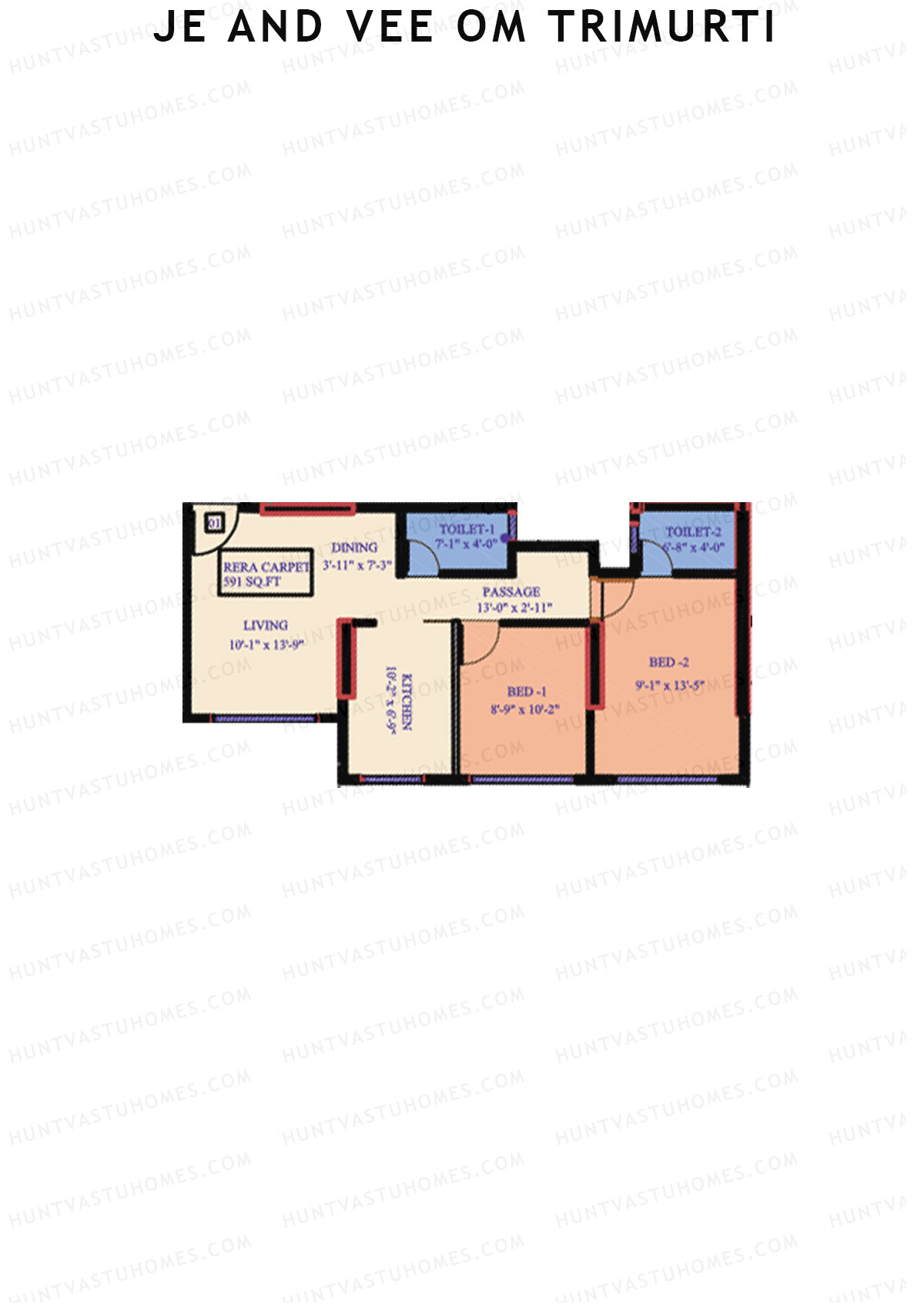 JE and VEE Om Trimurti Wing C Unit 1 Floor Plan
