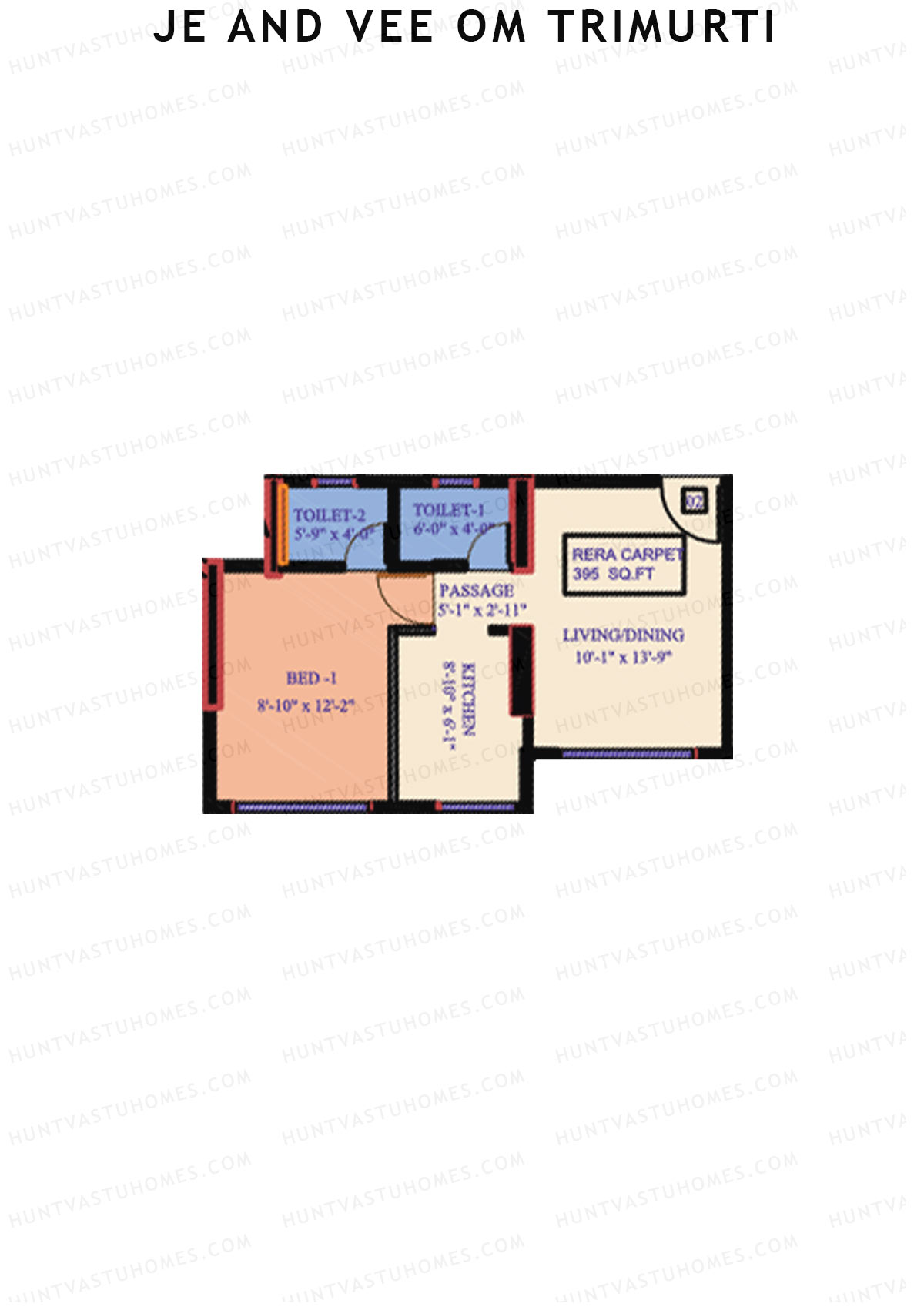 JE and VEE Om Trimurti Wing C Unit 2 Floor Plan