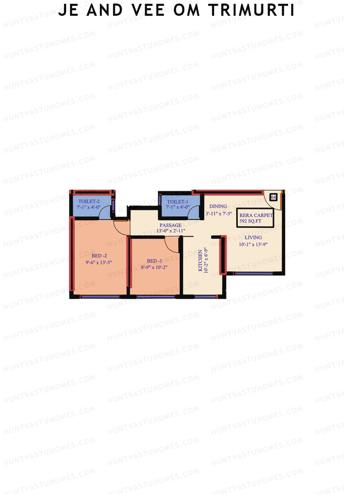 JE and VEE Om Trimurti Wing C Unit 4 Floor Plan