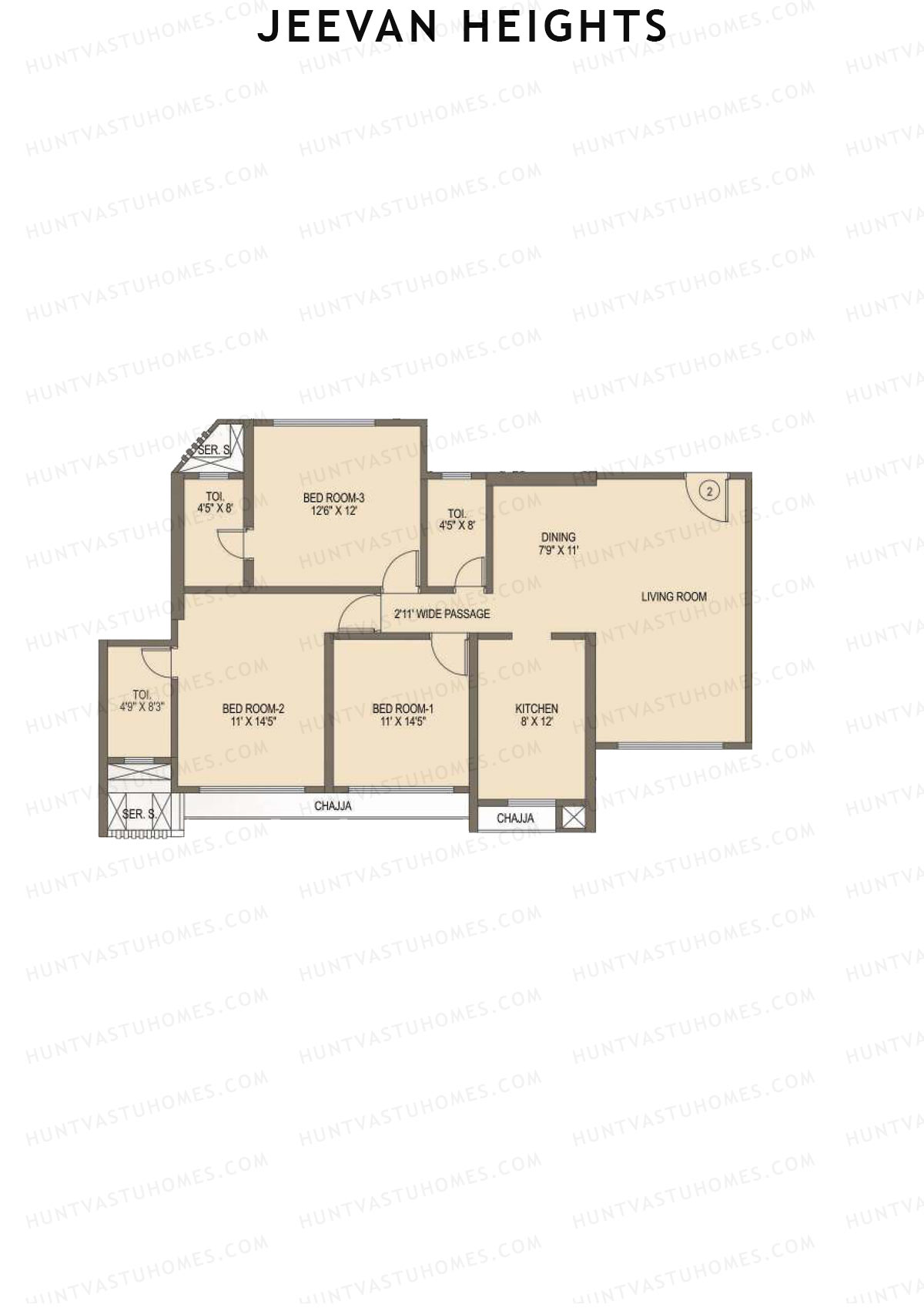 Jeevan Heights Tower A Unit 2 Floor Plan