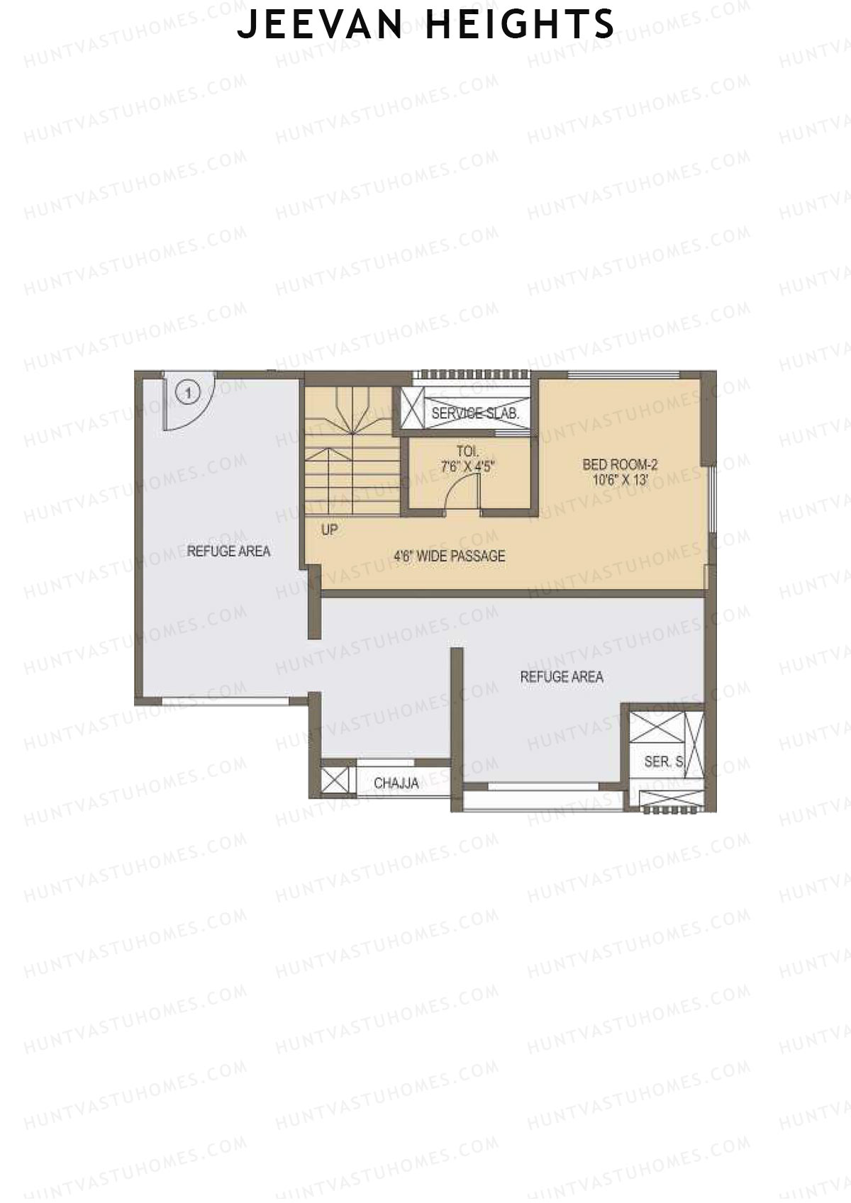 Jeevan Heights Tower A Unit 1 (Type DU) Floor Plan