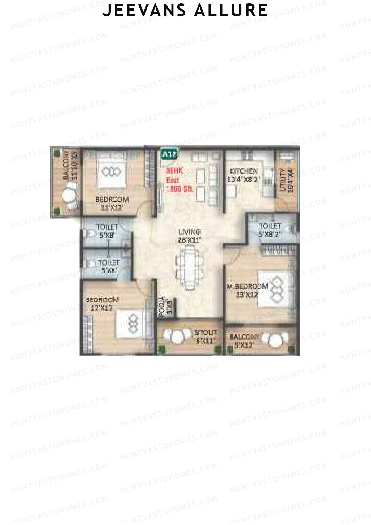 Jeevans Allure Block A Unit A12 Floor Plan
