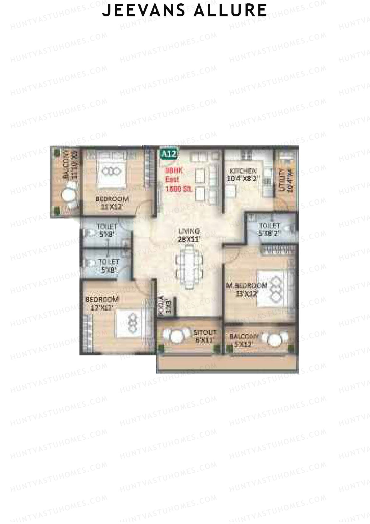 Jeevans Allure Block A Unit A12 Floor Plan