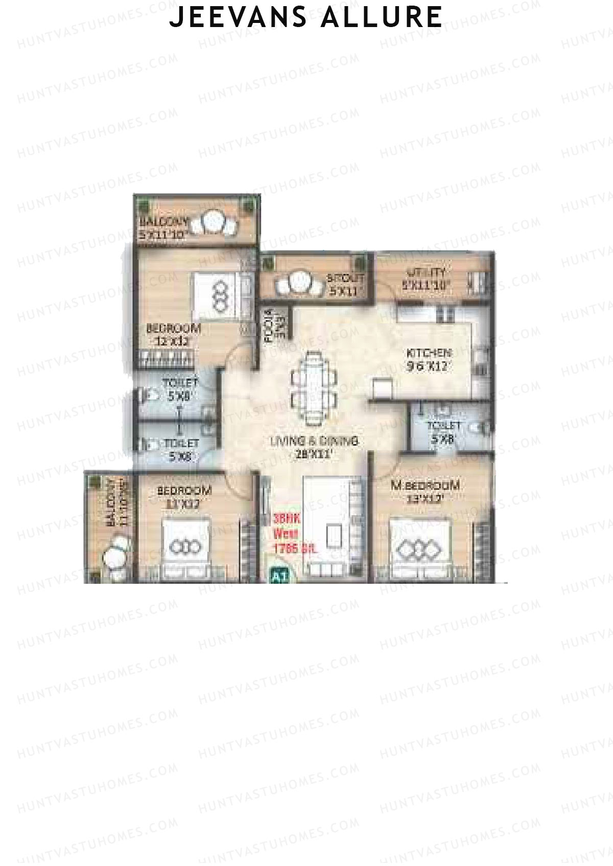 Jeevans Allure Block A Unit A1 Floor Plan