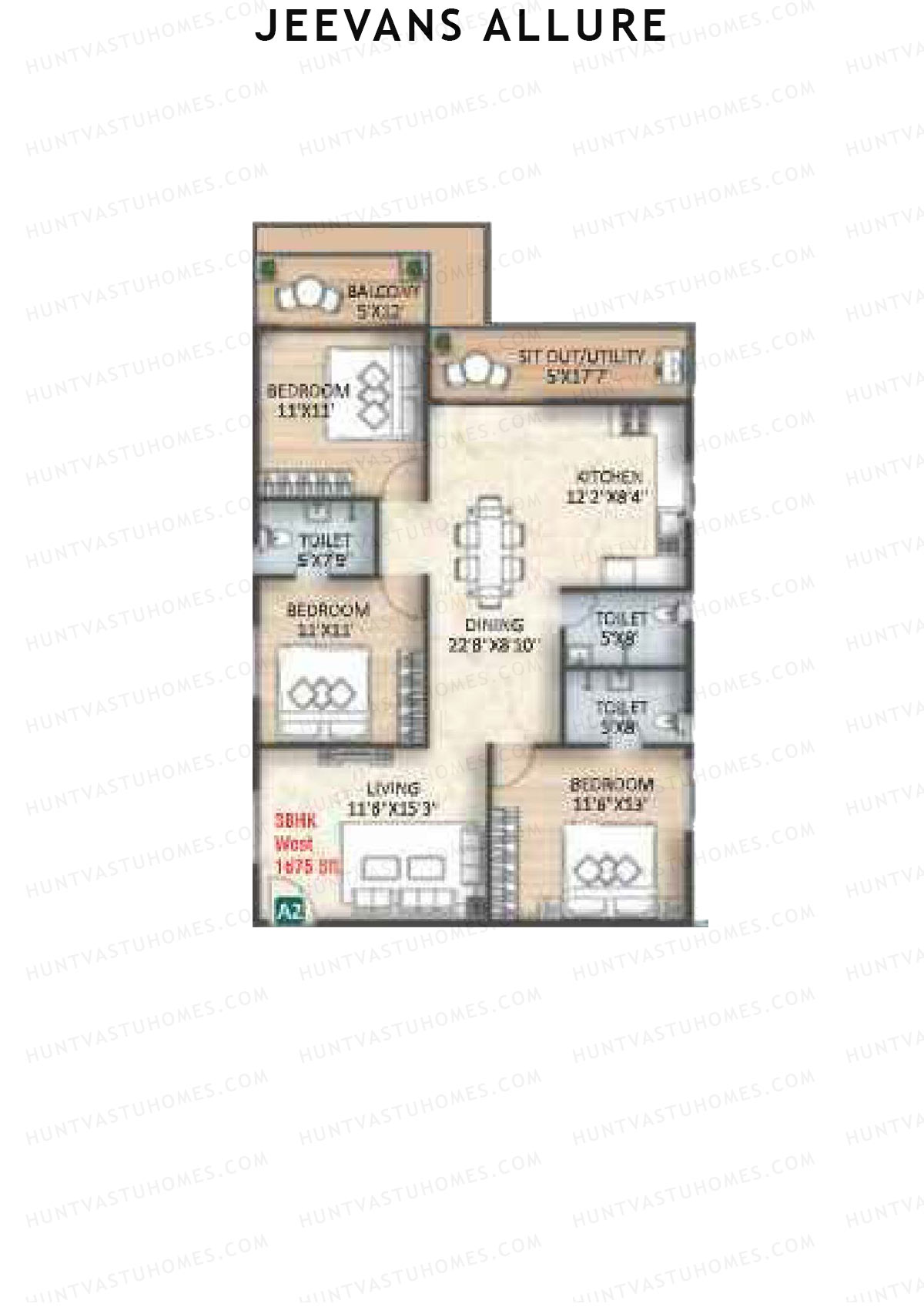 Jeevans Allure Block A Unit A2 Floor Plan