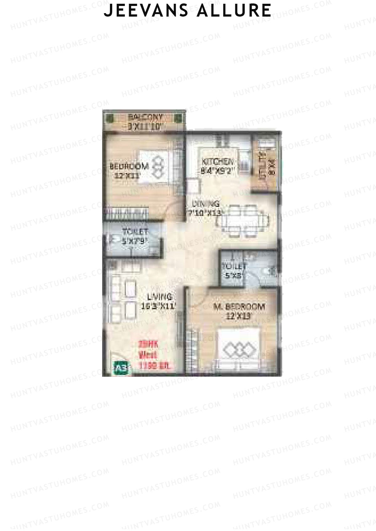 Jeevans Allure Block A Unit A3 Floor Plan