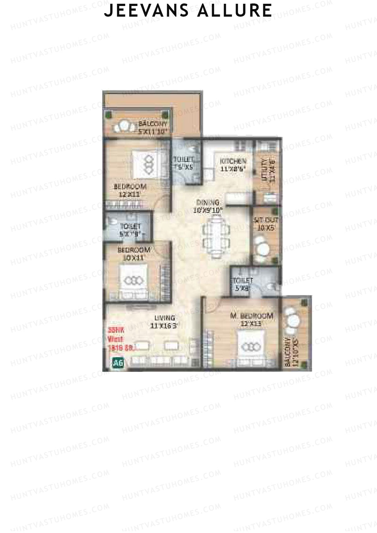 Jeevans Allure Block A Unit A6 Floor Plan