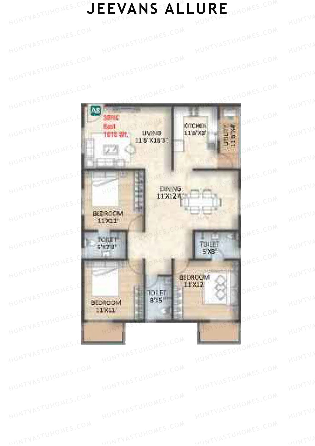 Jeevans Allure Block A Unit A8 Floor Plan