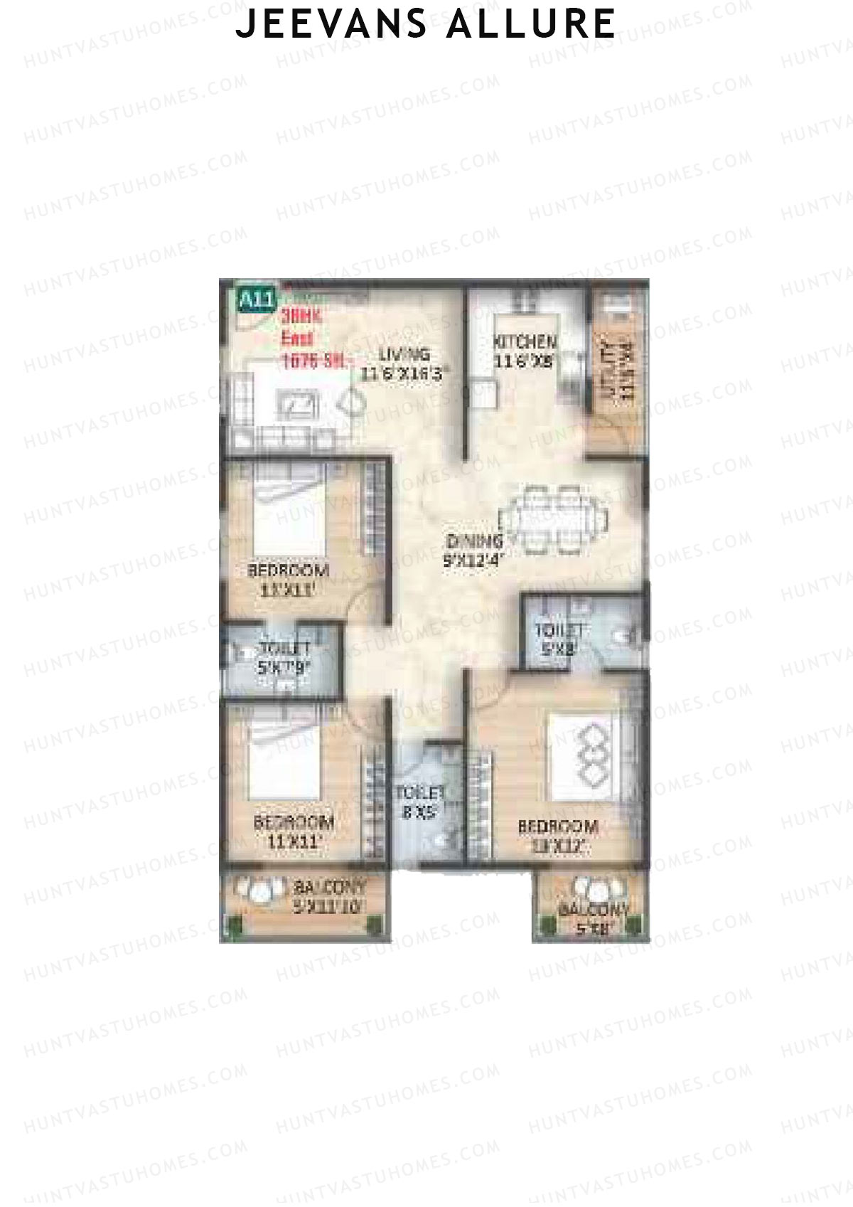 Jeevans Allure Block B Unit B11 Floor Plan
