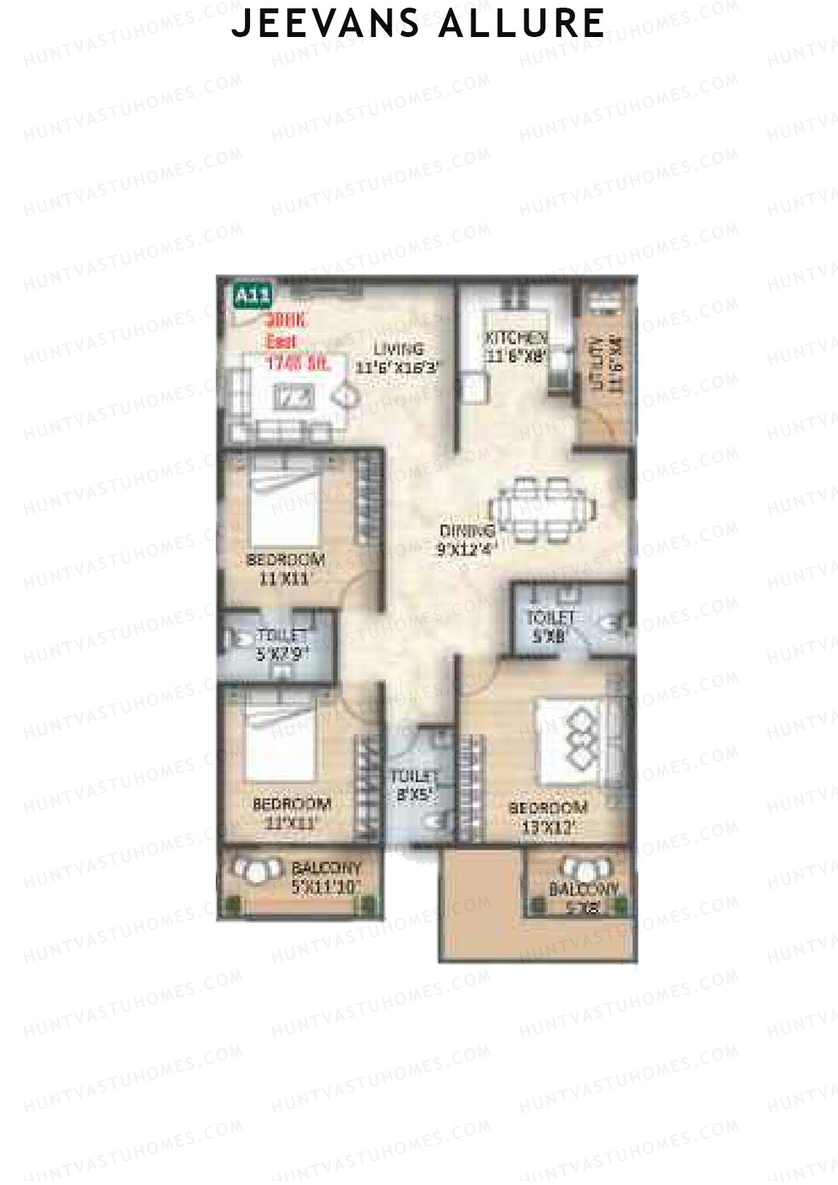 Jeevans Allure Block B Unit B11 Floor Plan