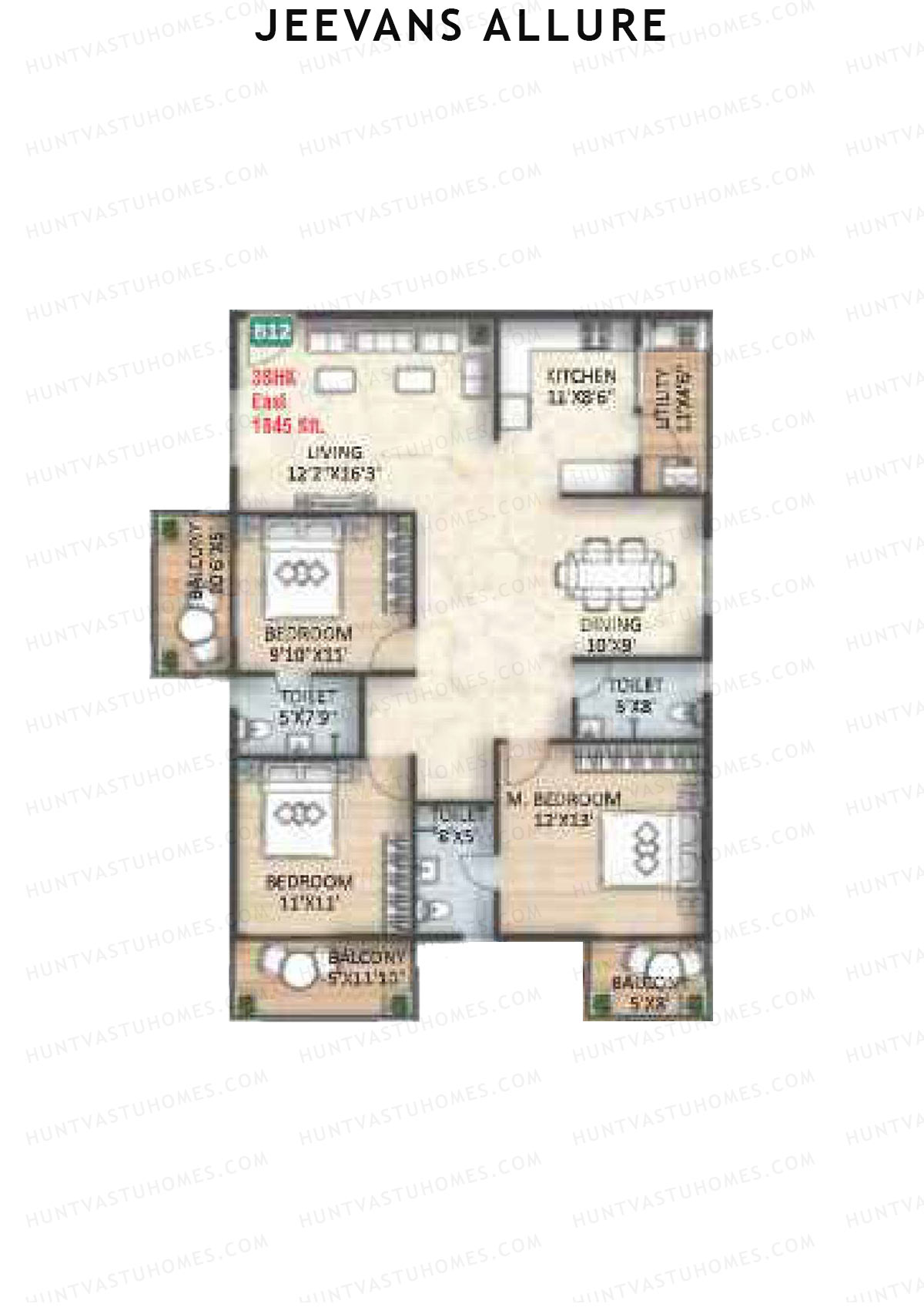 Jeevans Allure Block B Unit B12 Floor Plan