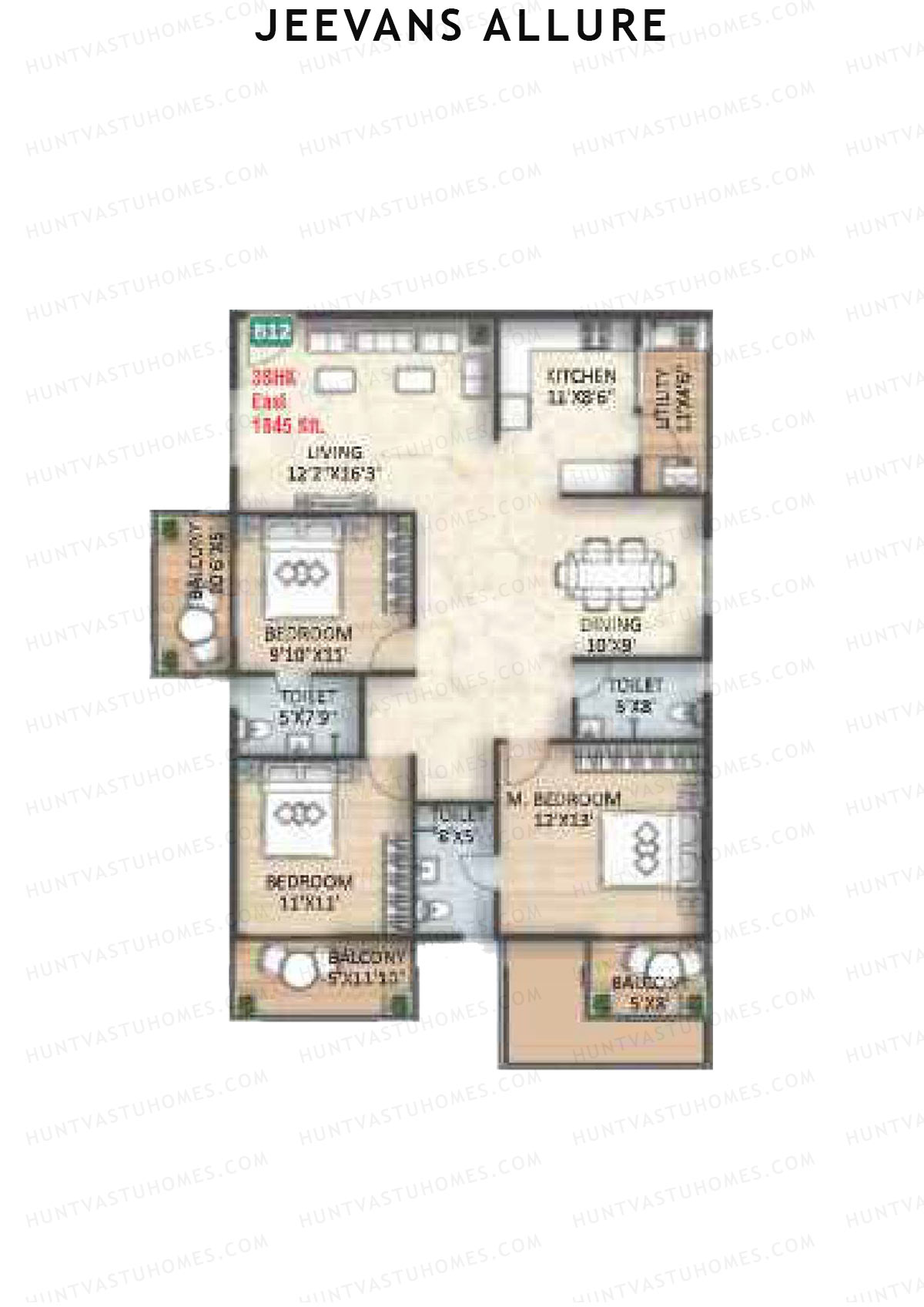 Jeevans Allure Block B Unit B12 Floor Plan