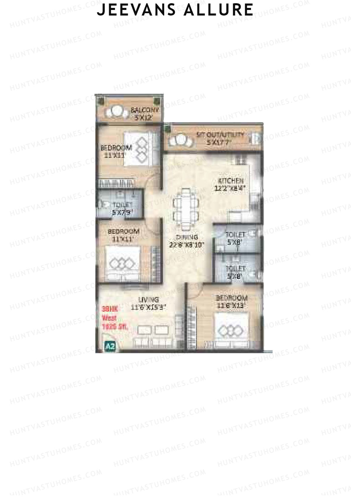 Jeevans Allure Block B Unit B2 Floor Plan