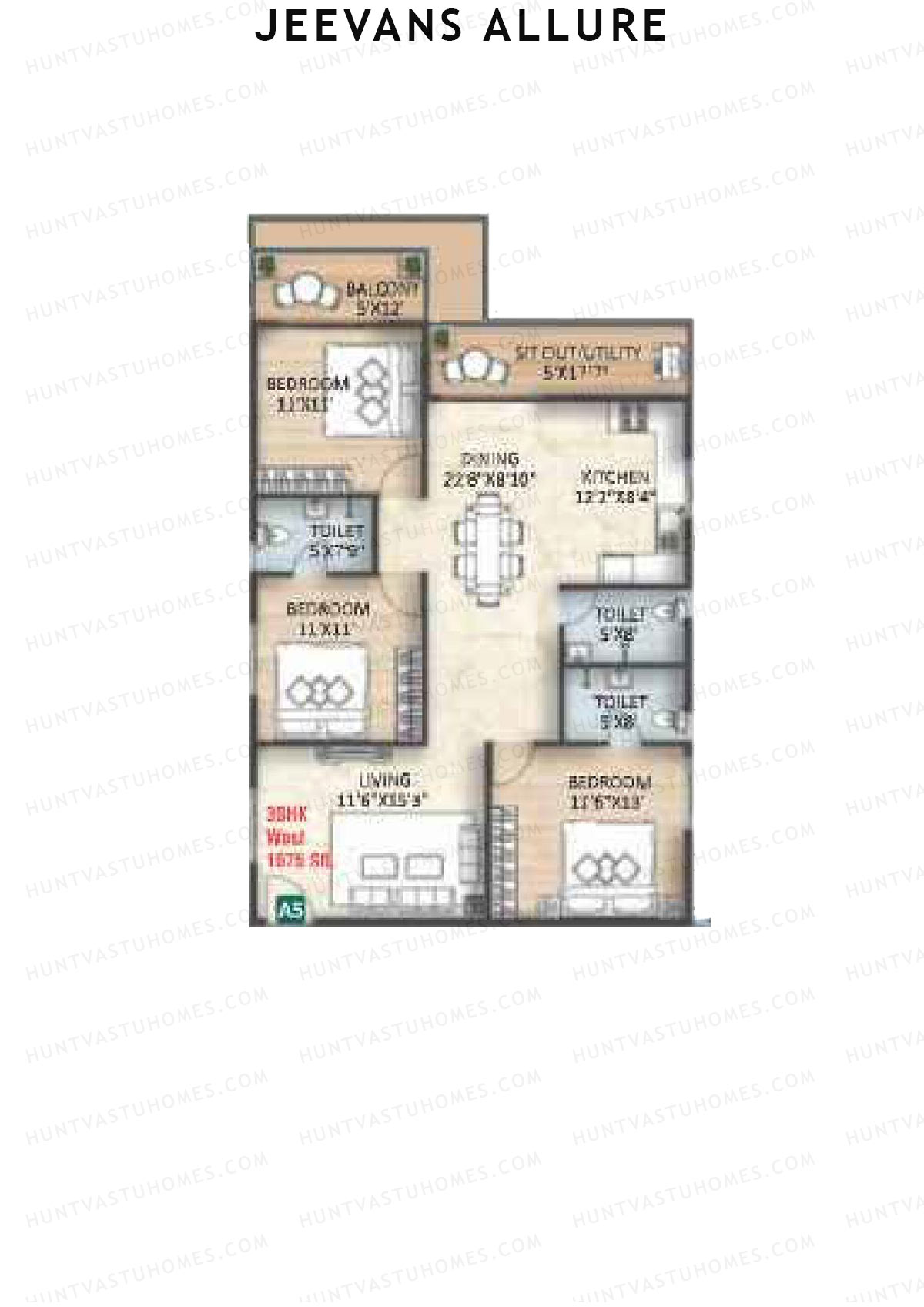 Jeevans Allure Block B Unit B5 Floor Plan