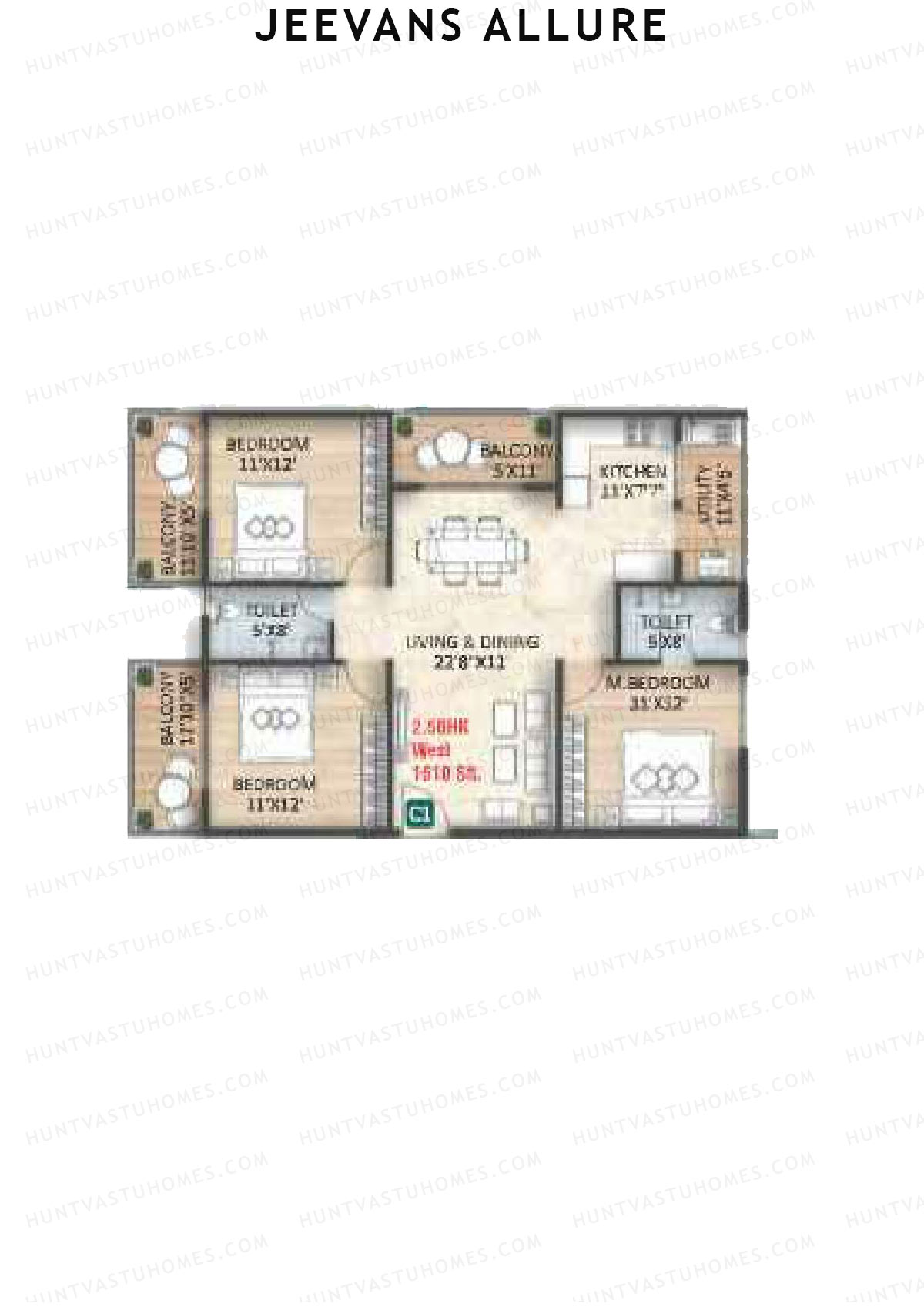 Jeevans Allure Block C Unit C1 Floor Plan