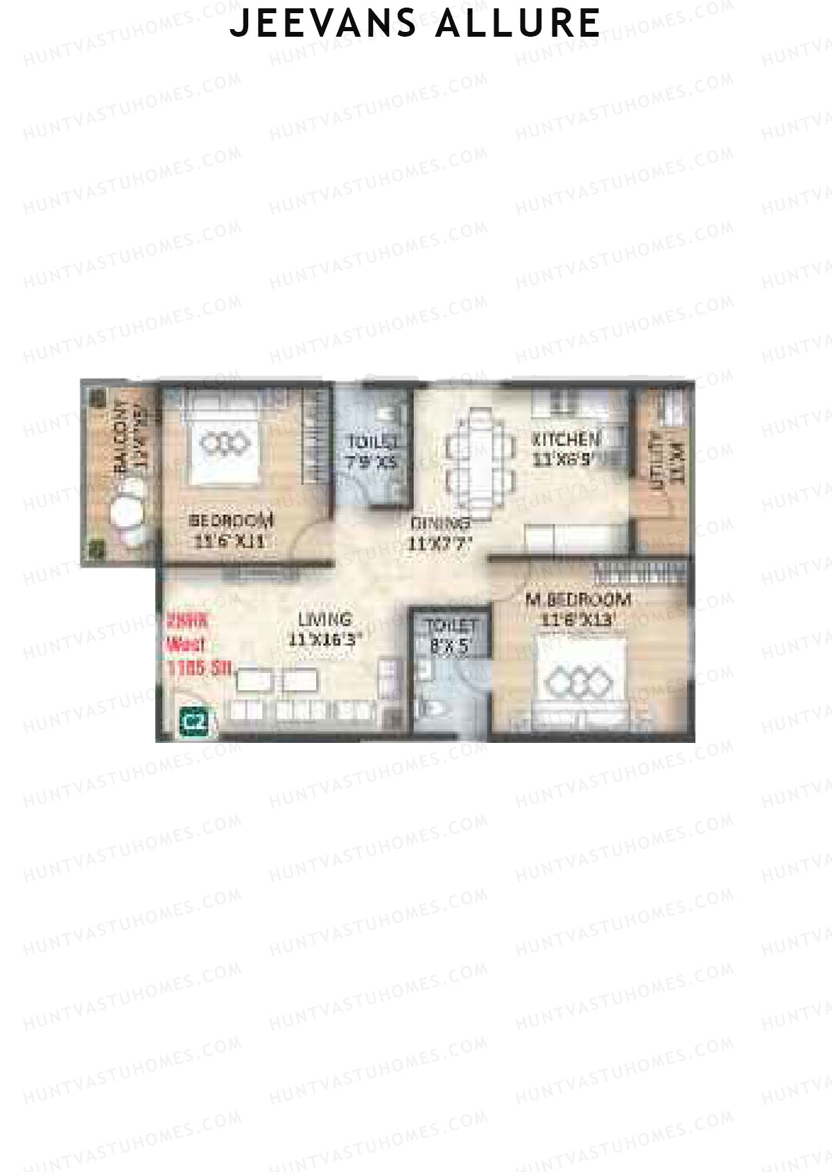Jeevans Allure Block C Unit C2 Floor Plan