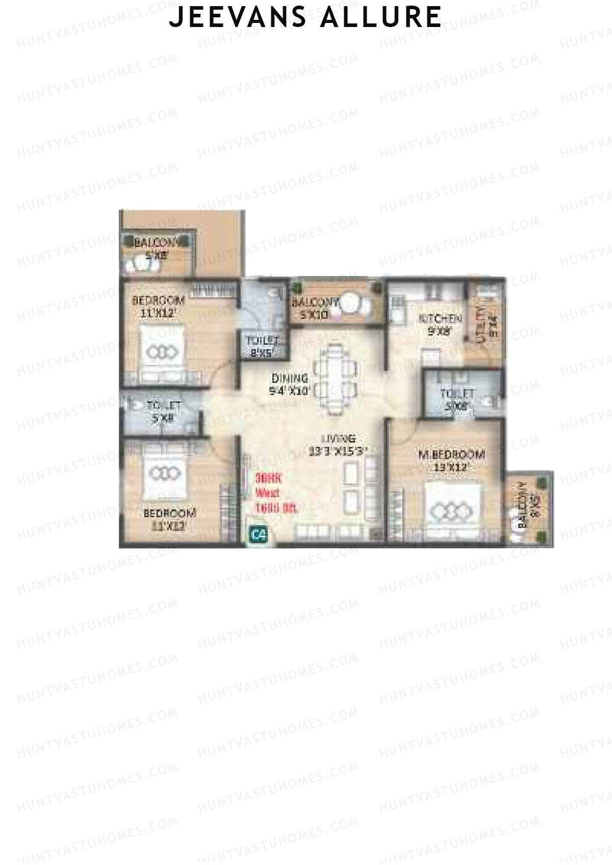 Jeevans Allure Block C Unit C4 Floor Plan