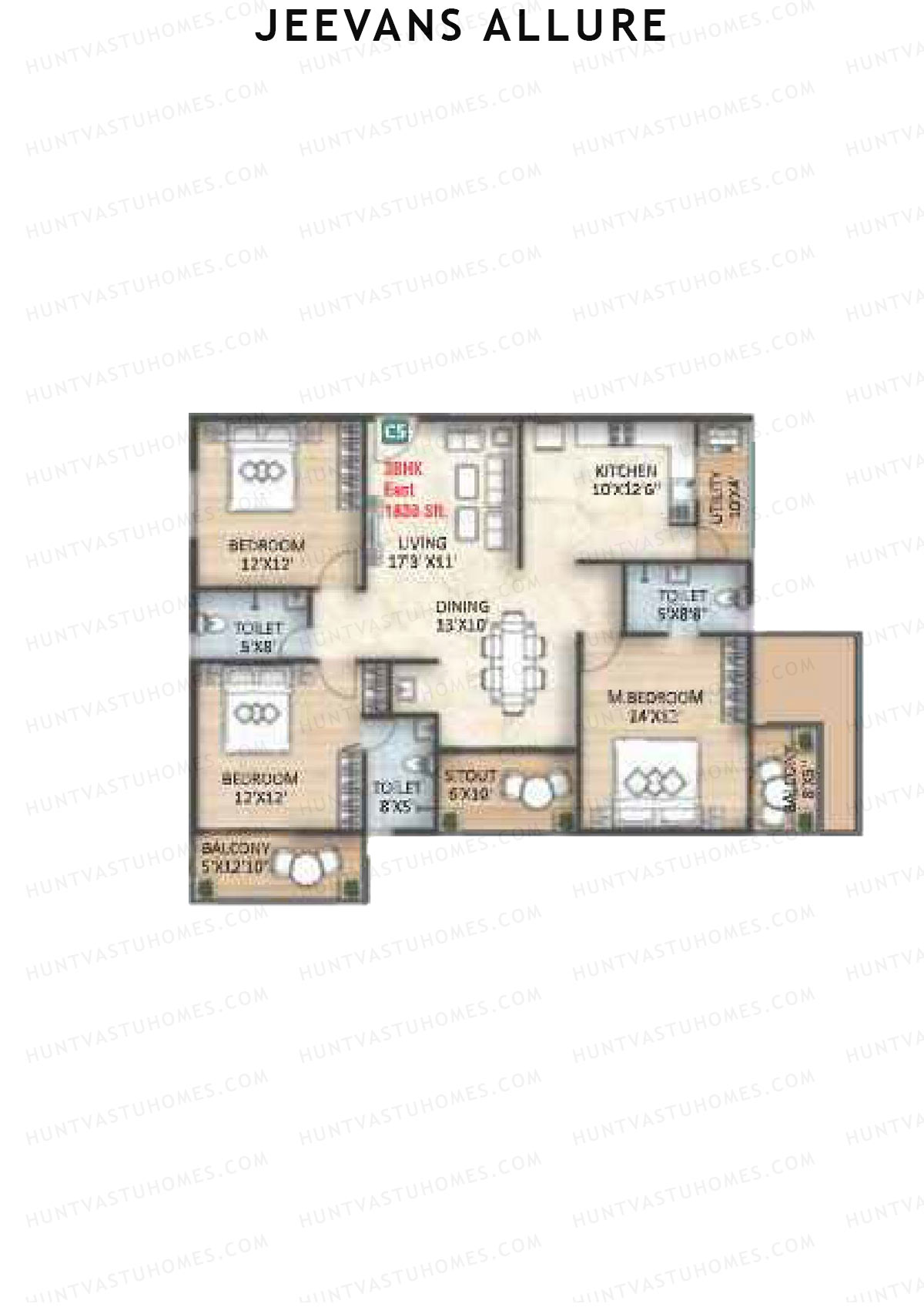 Jeevans Allure Block C Unit C5 Floor Plan