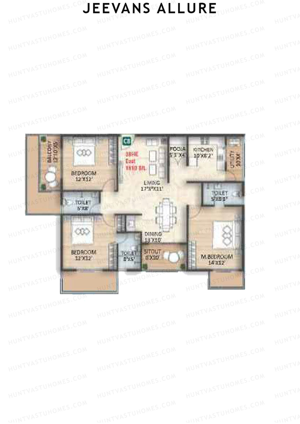Jeevans Allure Block C Unit C8 Floor Plan