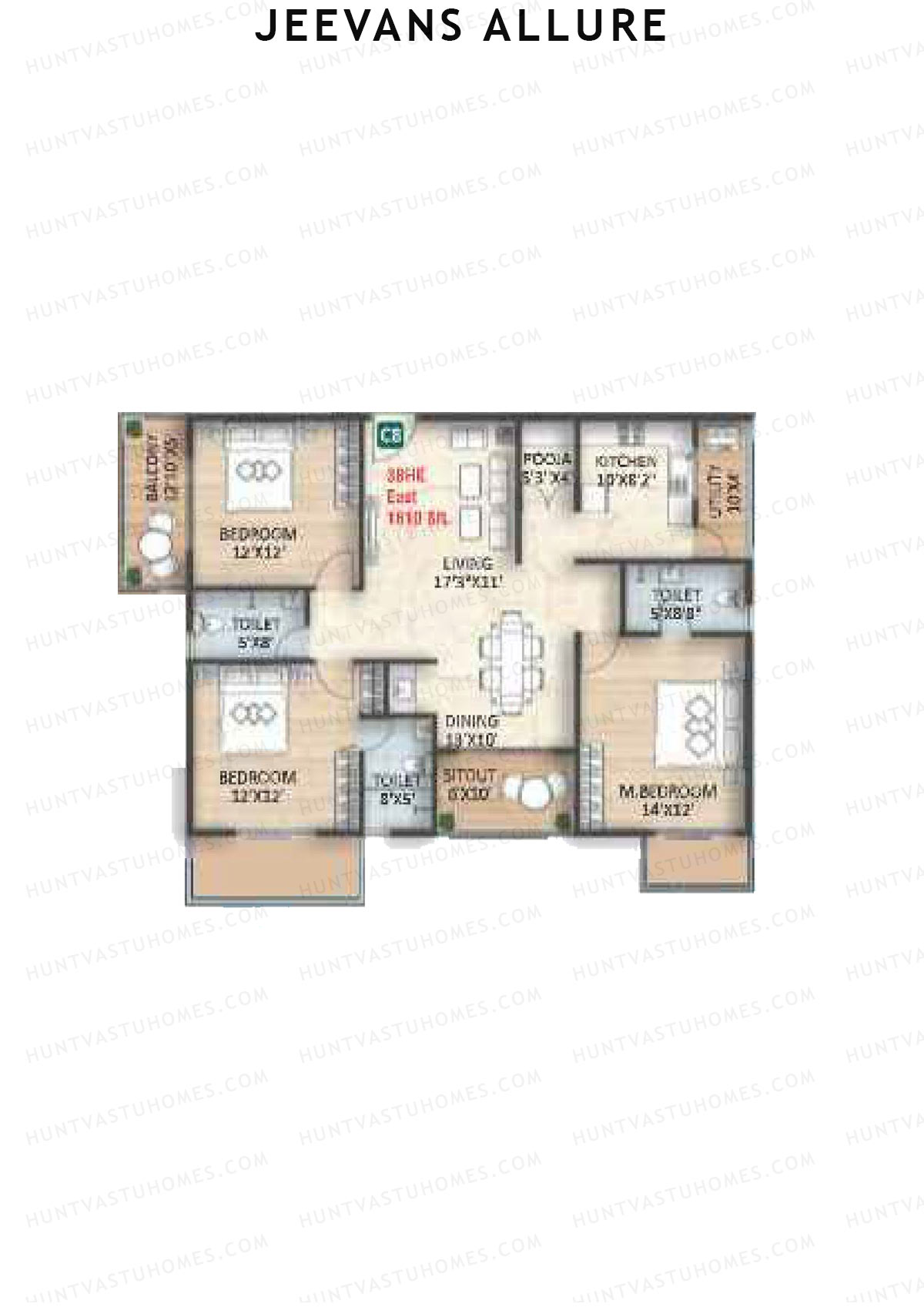 Jeevans Allure Block C Unit C8 Floor Plan