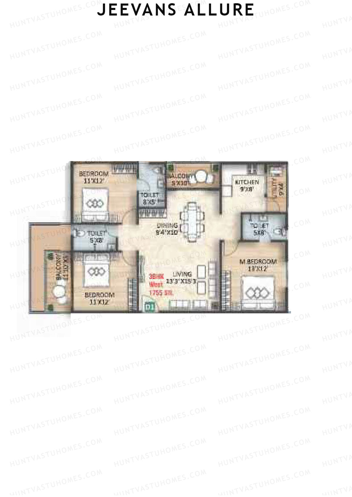 Jeevans Allure Block D Unit D1 Floor Plan