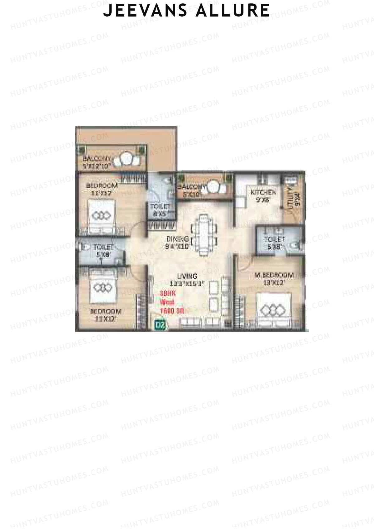 Jeevans Allure Block D Unit D2 Floor Plan