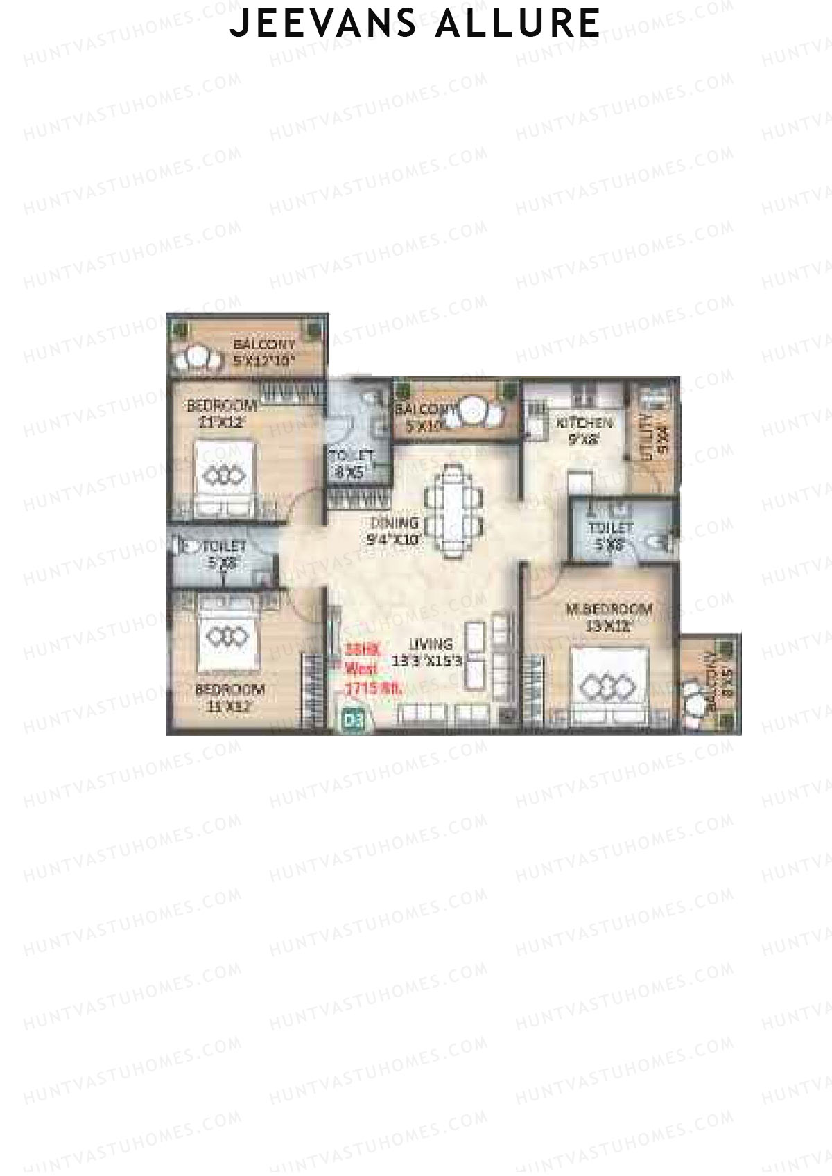 Jeevans Allure Block D Unit D3 Floor Plan