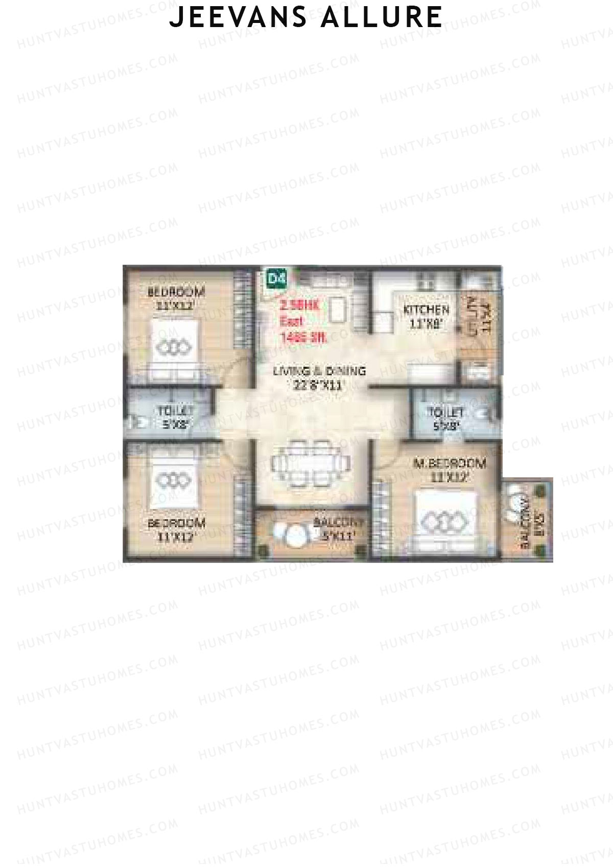 Jeevans Allure Block D Unit D4 Floor Plan