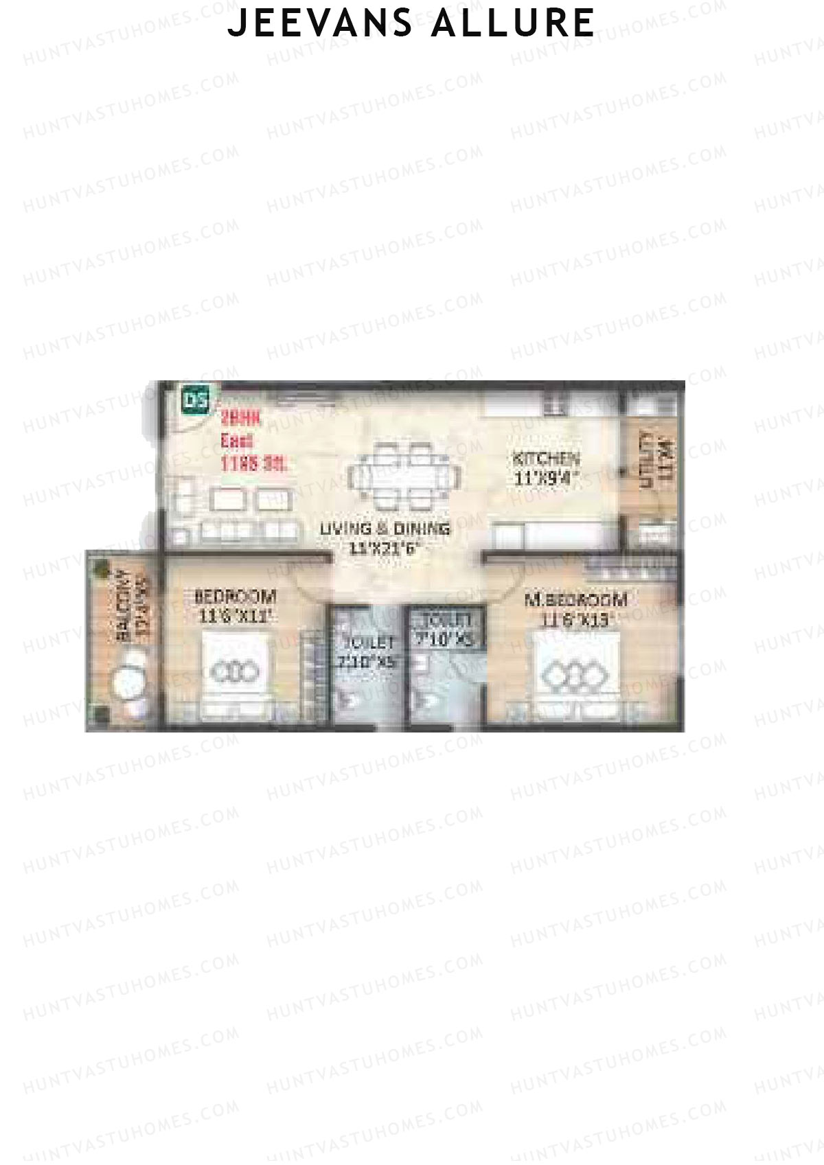 Jeevans Allure Block D Unit D5 Floor Plan