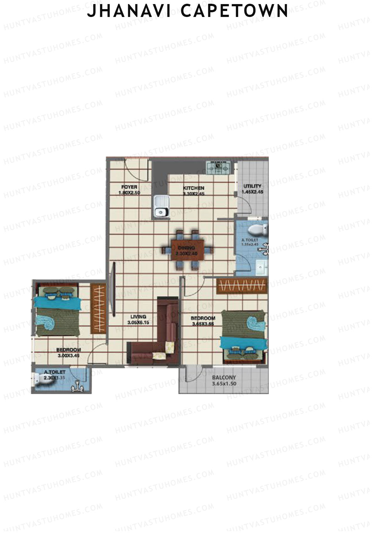 Jhanavi Capetown Block A Unit 4 Floor Plan