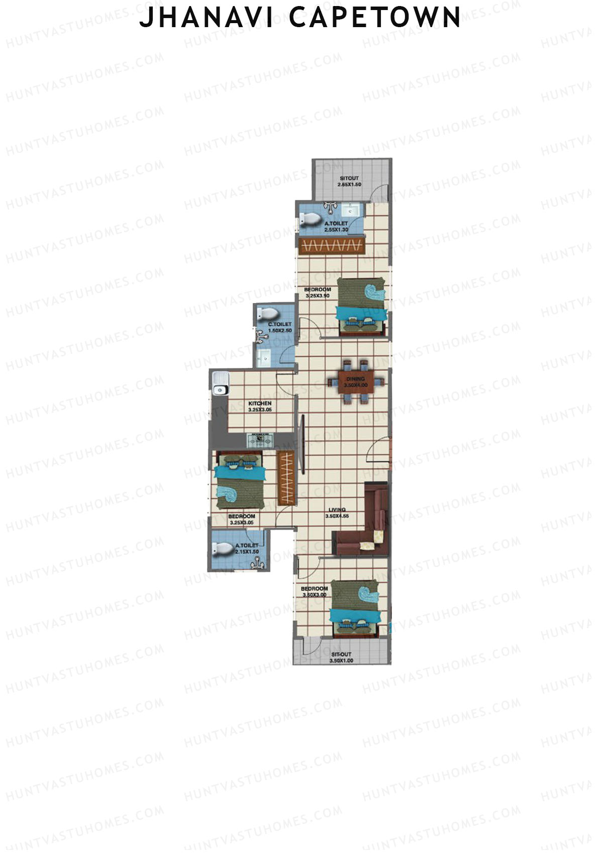 Jhanavi Capetown Block A Unit 5 Floor Plan