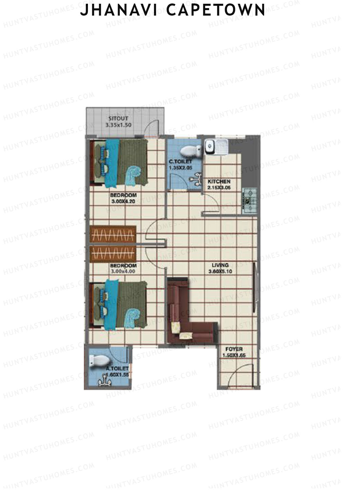 Jhanavi Capetown Block A Unit 7 Floor Plan