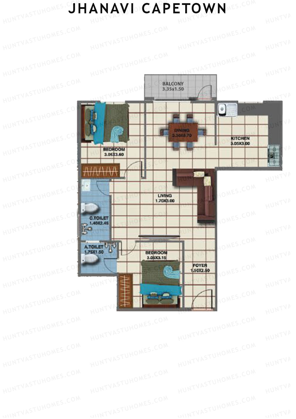 Jhanavi Capetown Block A Unit 8 Floor Plan