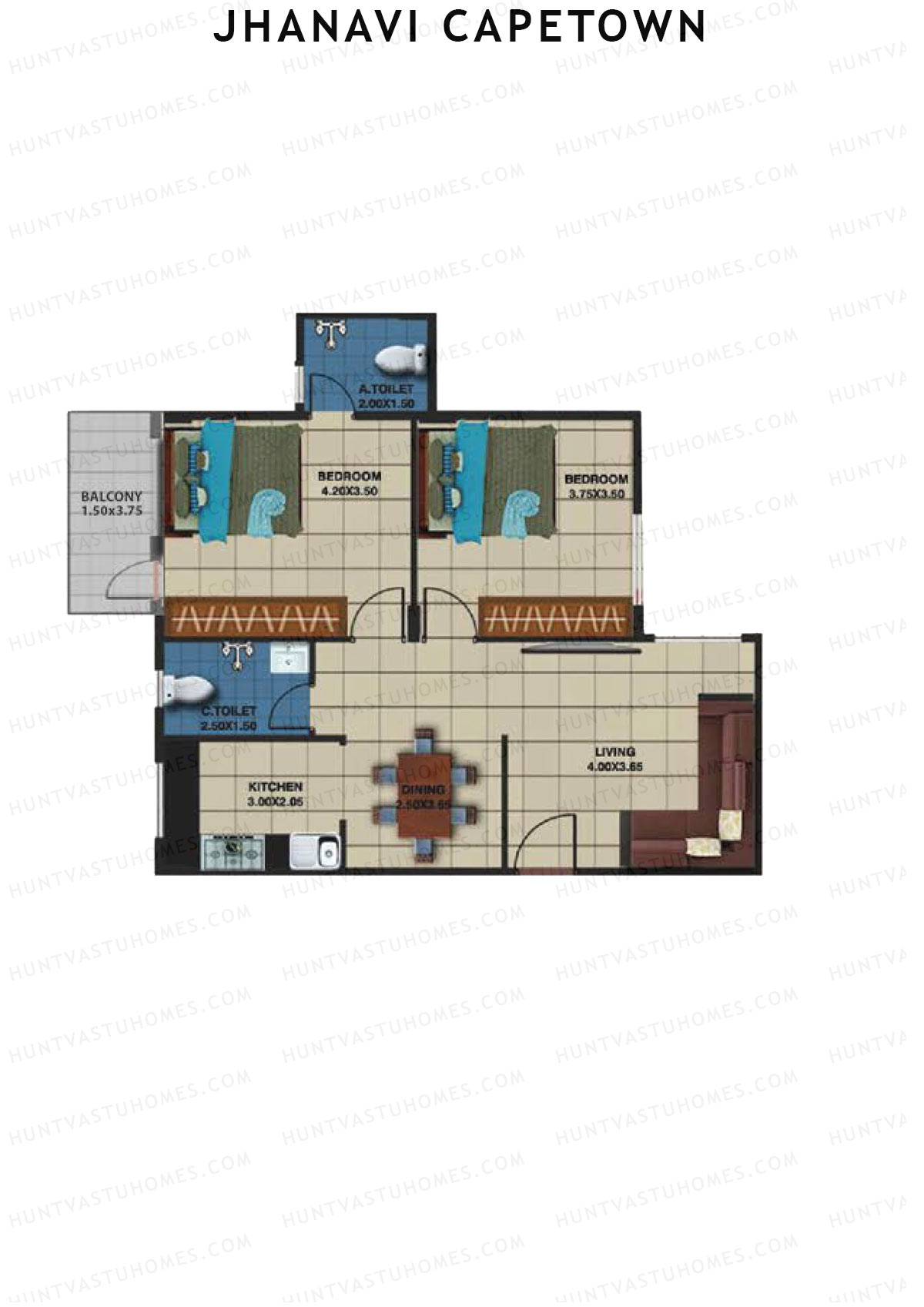 Jhanavi Capetown Block B Unit 4 Floor Plan