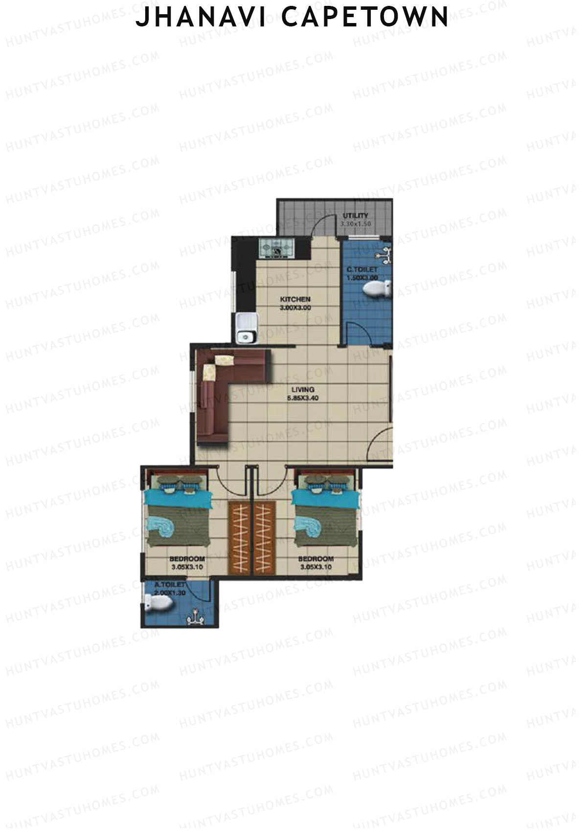 Jhanavi Capetown Block B Unit 5 Floor Plan