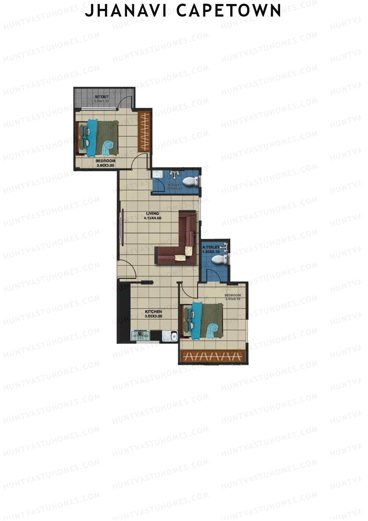 Jhanavi Capetown Block B Unit 6 Floor Plan