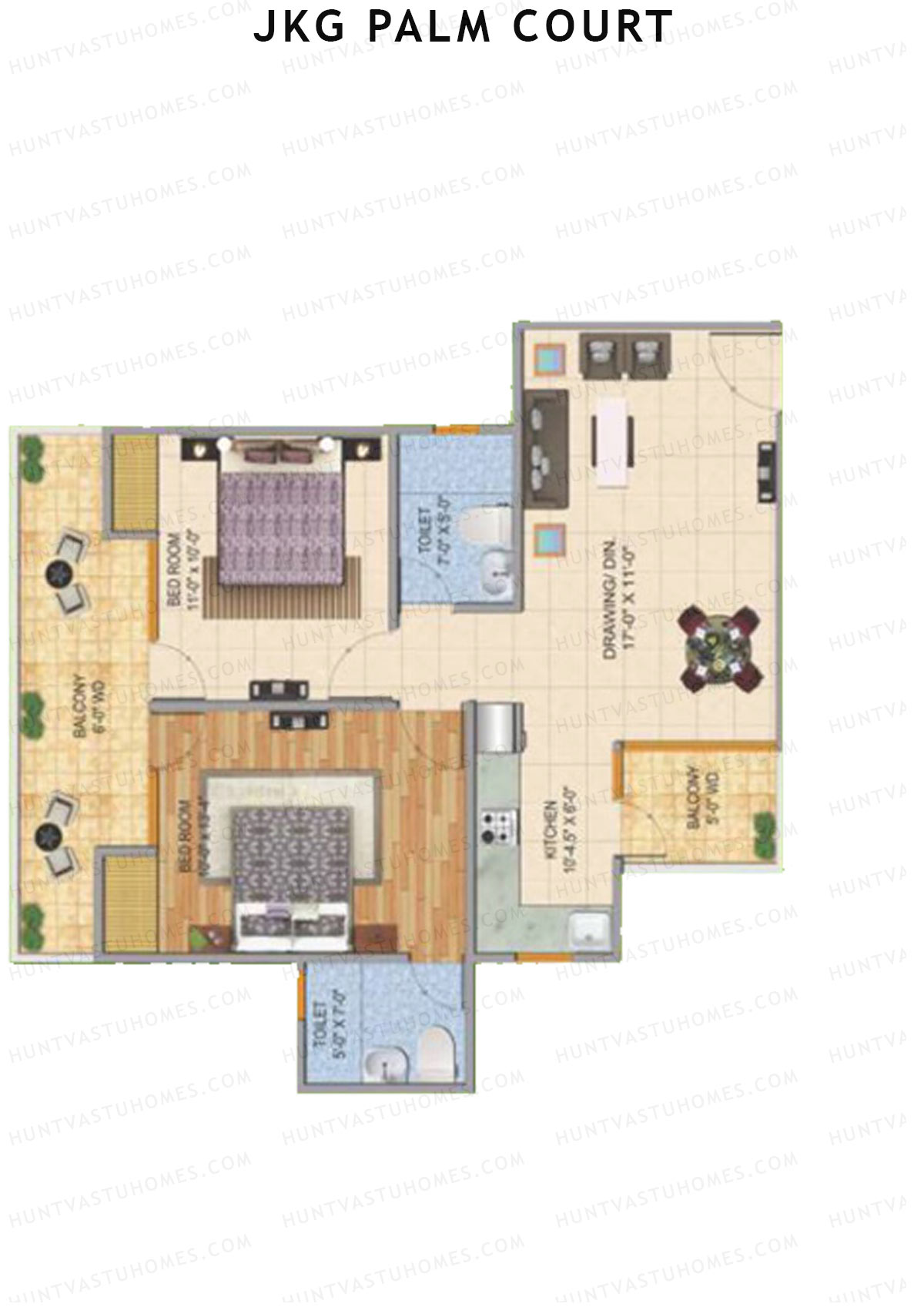 JKG Palm Court Tower A1 Unit 6 Floor Plan