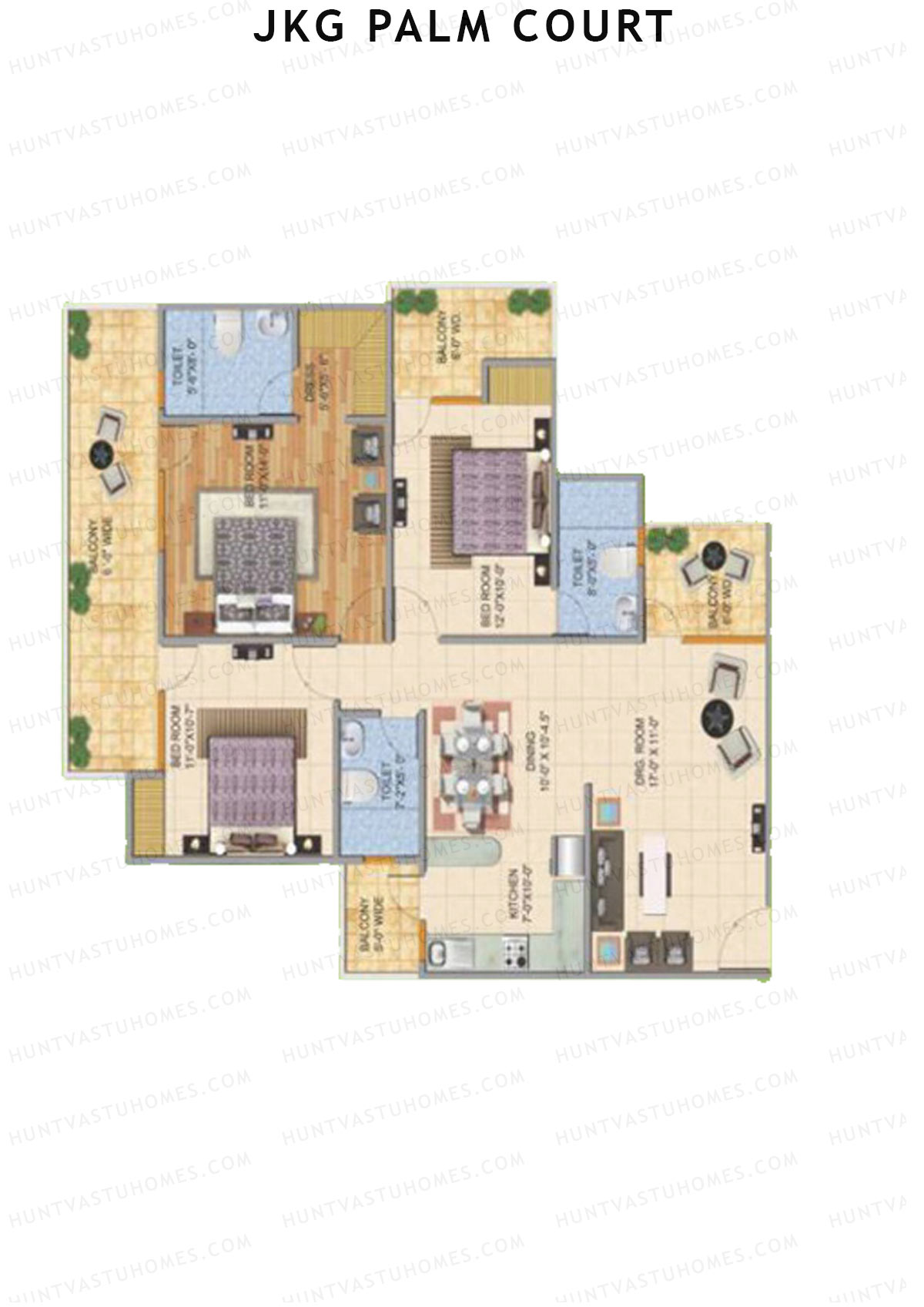 JKG Palm Court Tower B1 Unit 1 Floor Plan
