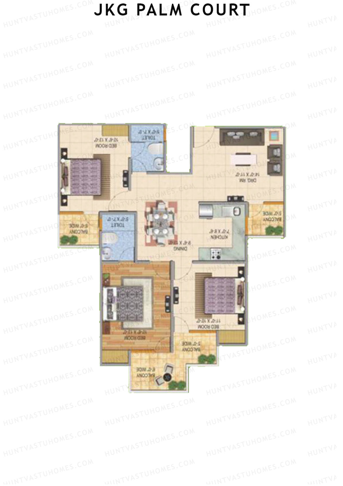JKG Palm Court Tower B1 Unit 3 Floor Plan