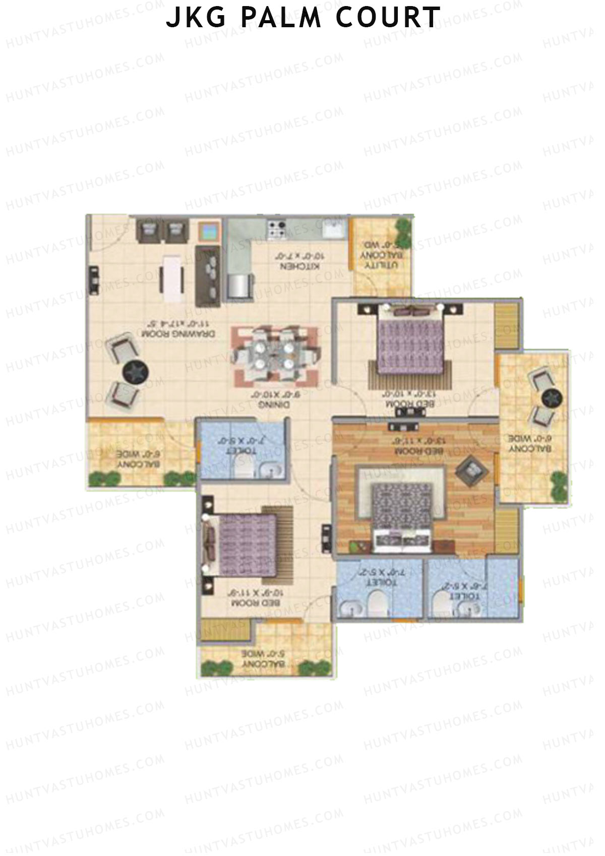 JKG Palm Court Tower B1 Unit 4 Floor Plan