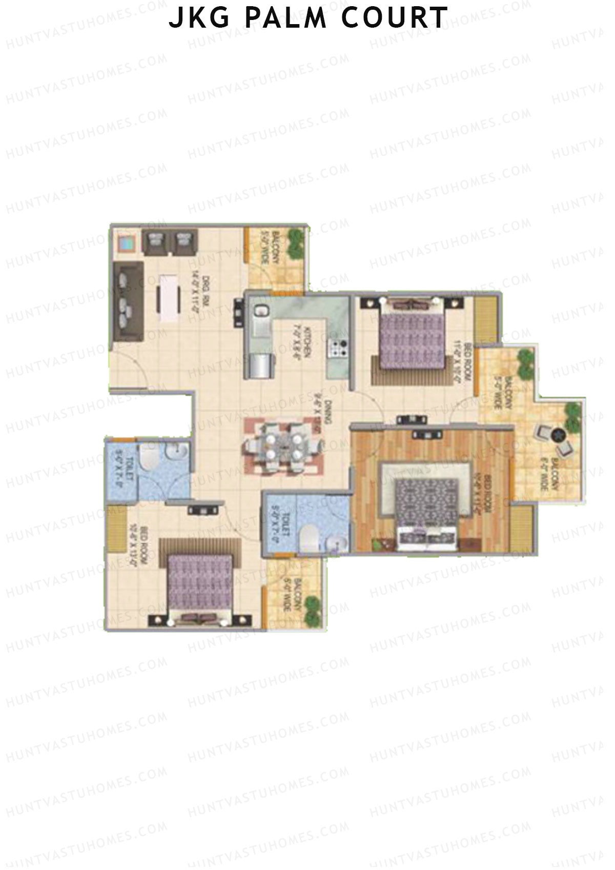 JKG Palm Court Tower B1 Unit 5 Floor Plan
