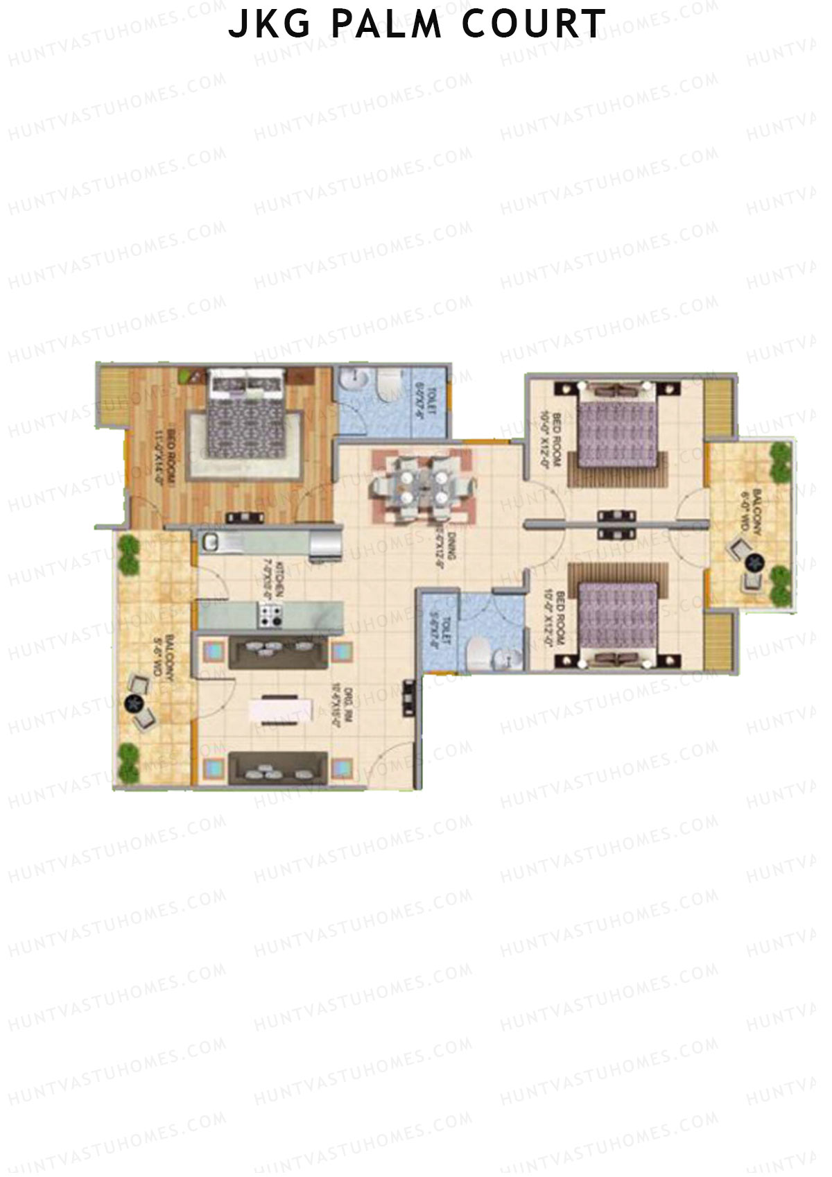 JKG Palm Court Tower B1 Unit 6 Floor Plan
