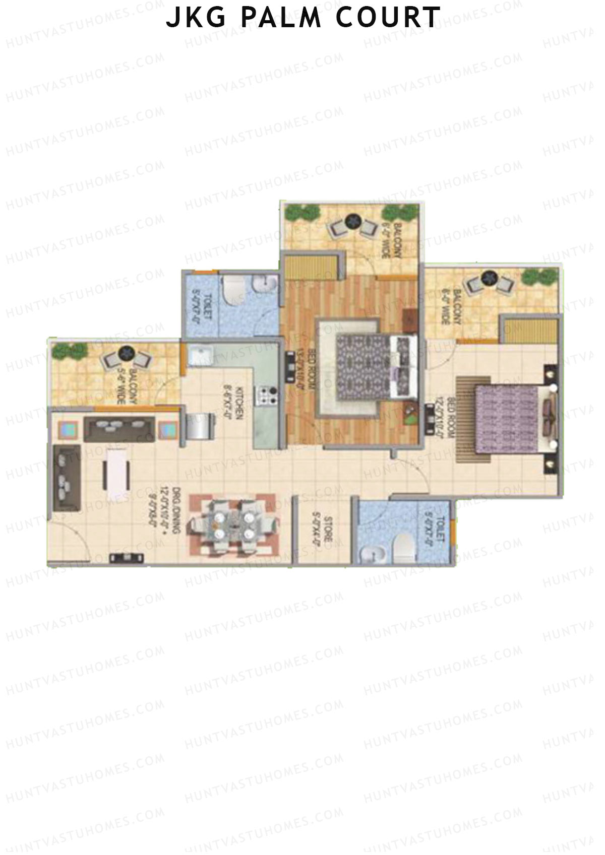 JKG Palm Court Tower C1 Unit 3 Floor Plan