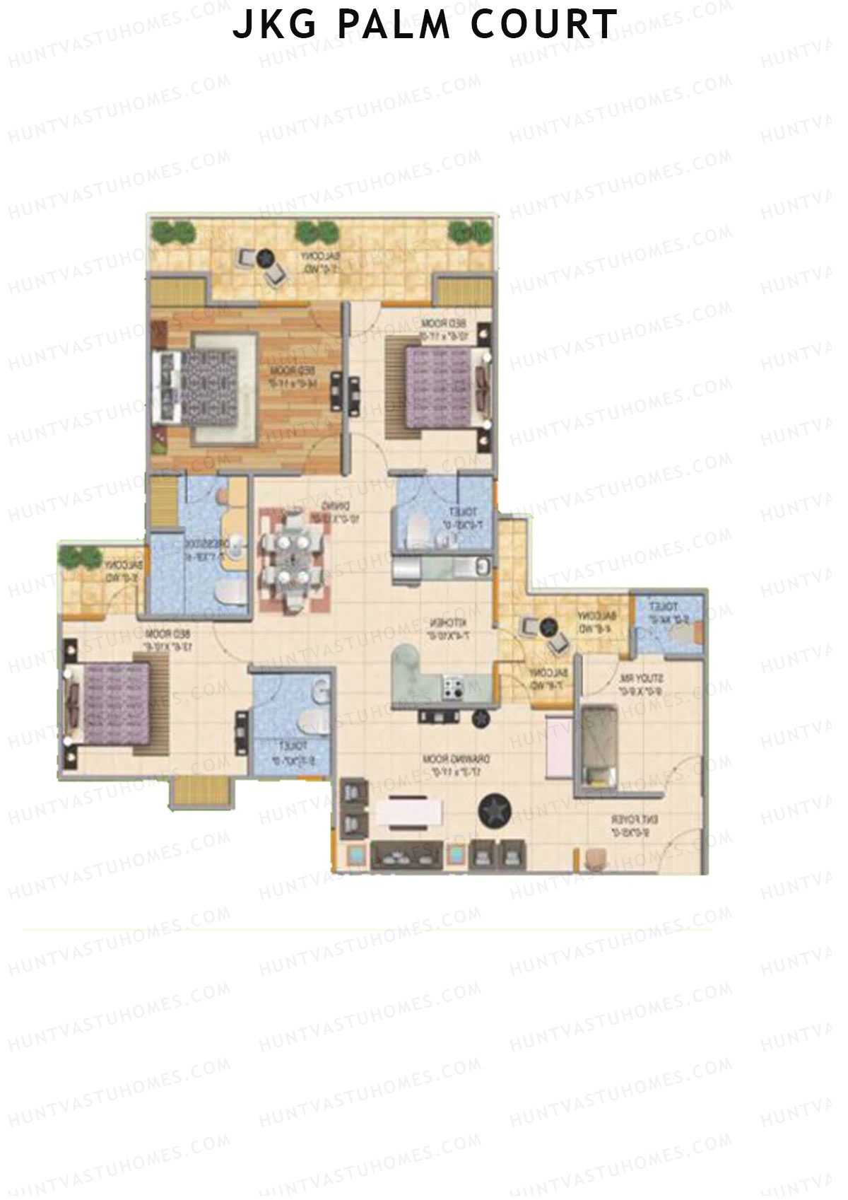 JKG Palm Court Tower D Unit 1 Floor Plan