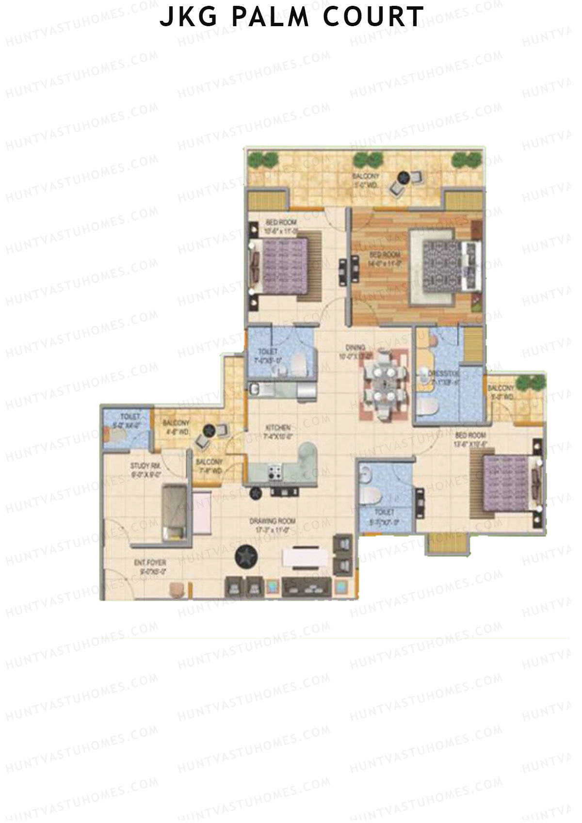 JKG Palm Court Tower D Unit 2 Floor Plan