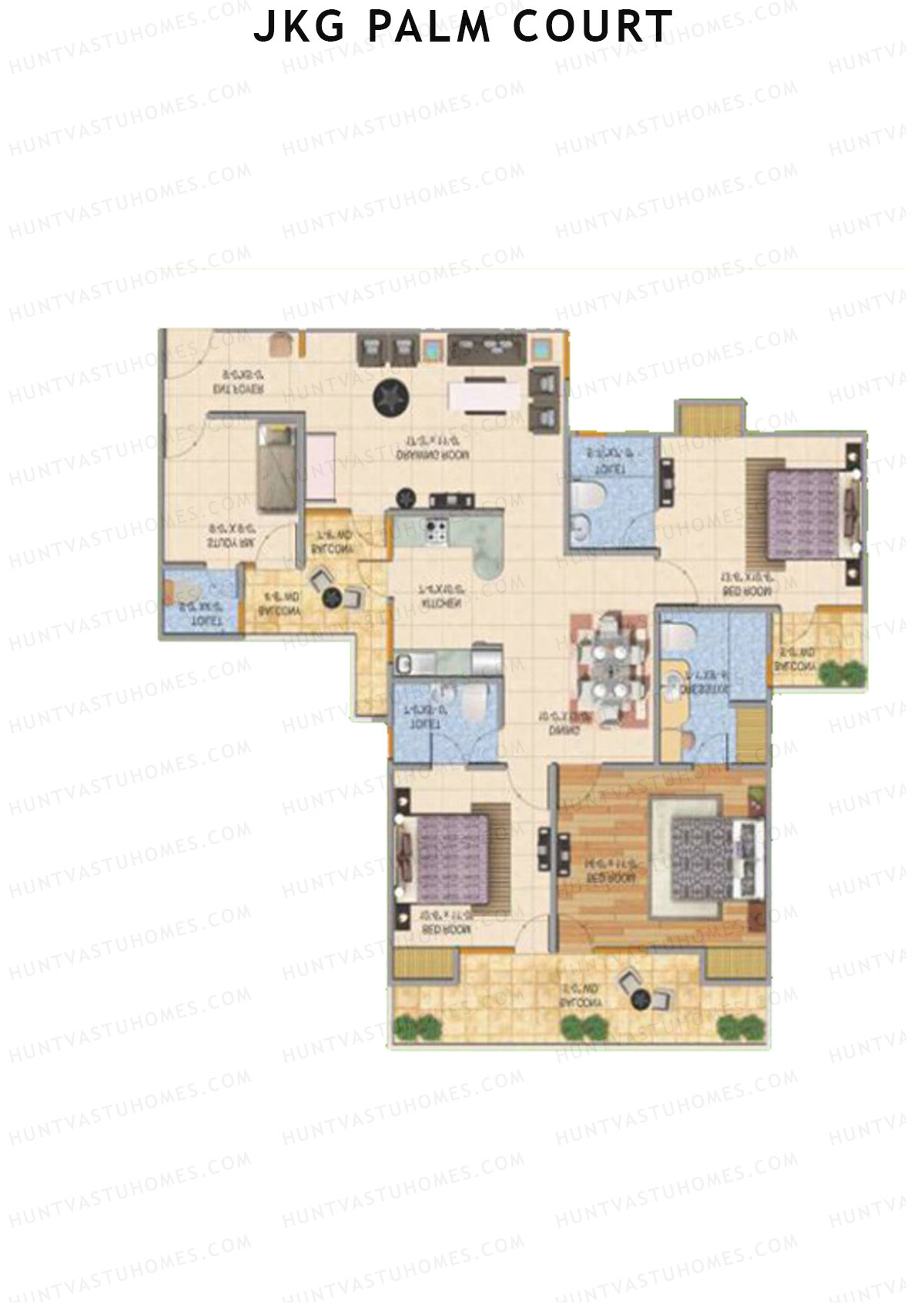 JKG Palm Court Tower D Unit 3 Floor Plan